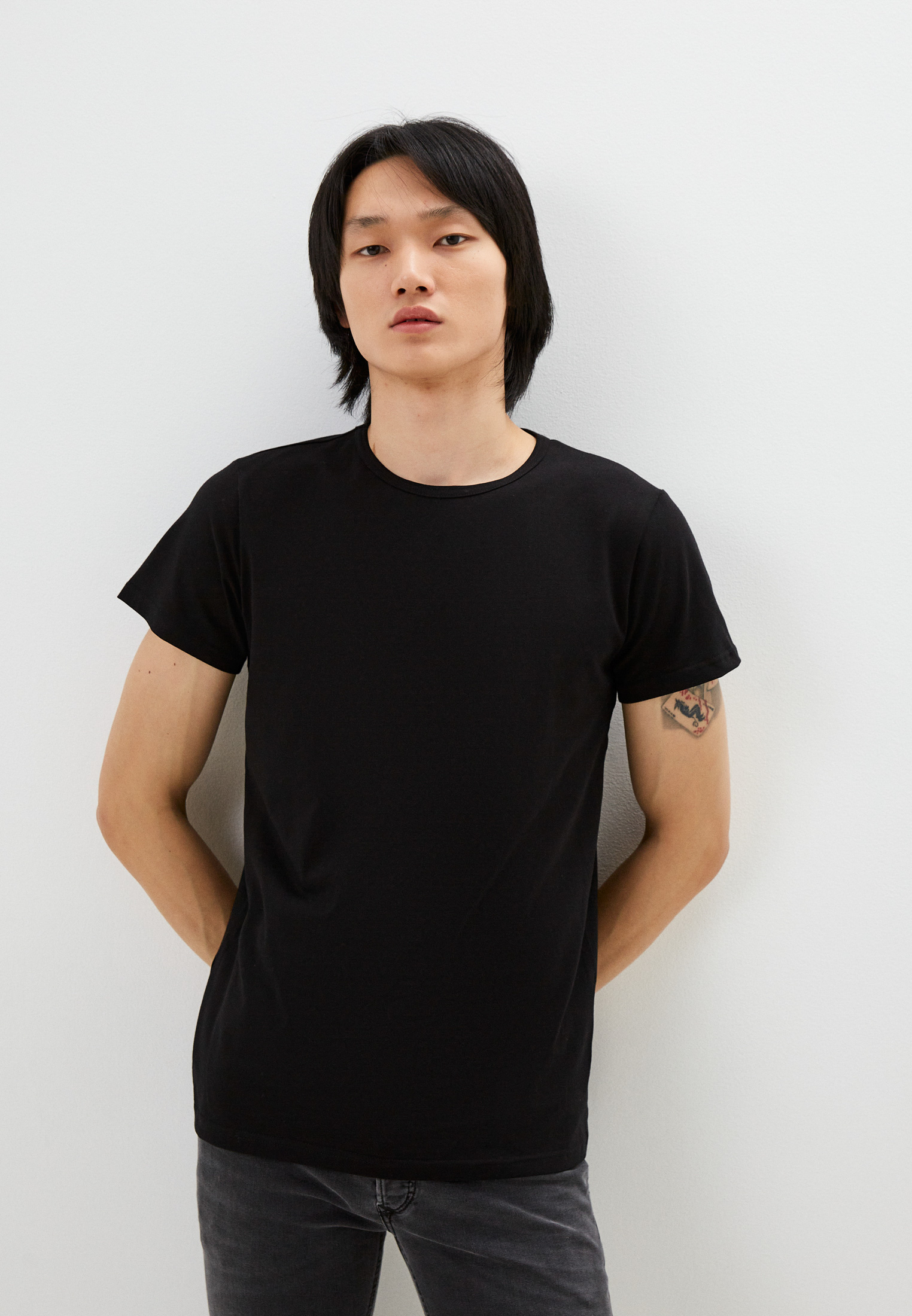 Футболка с коротким рукавом D.S 35185-черный-3XL