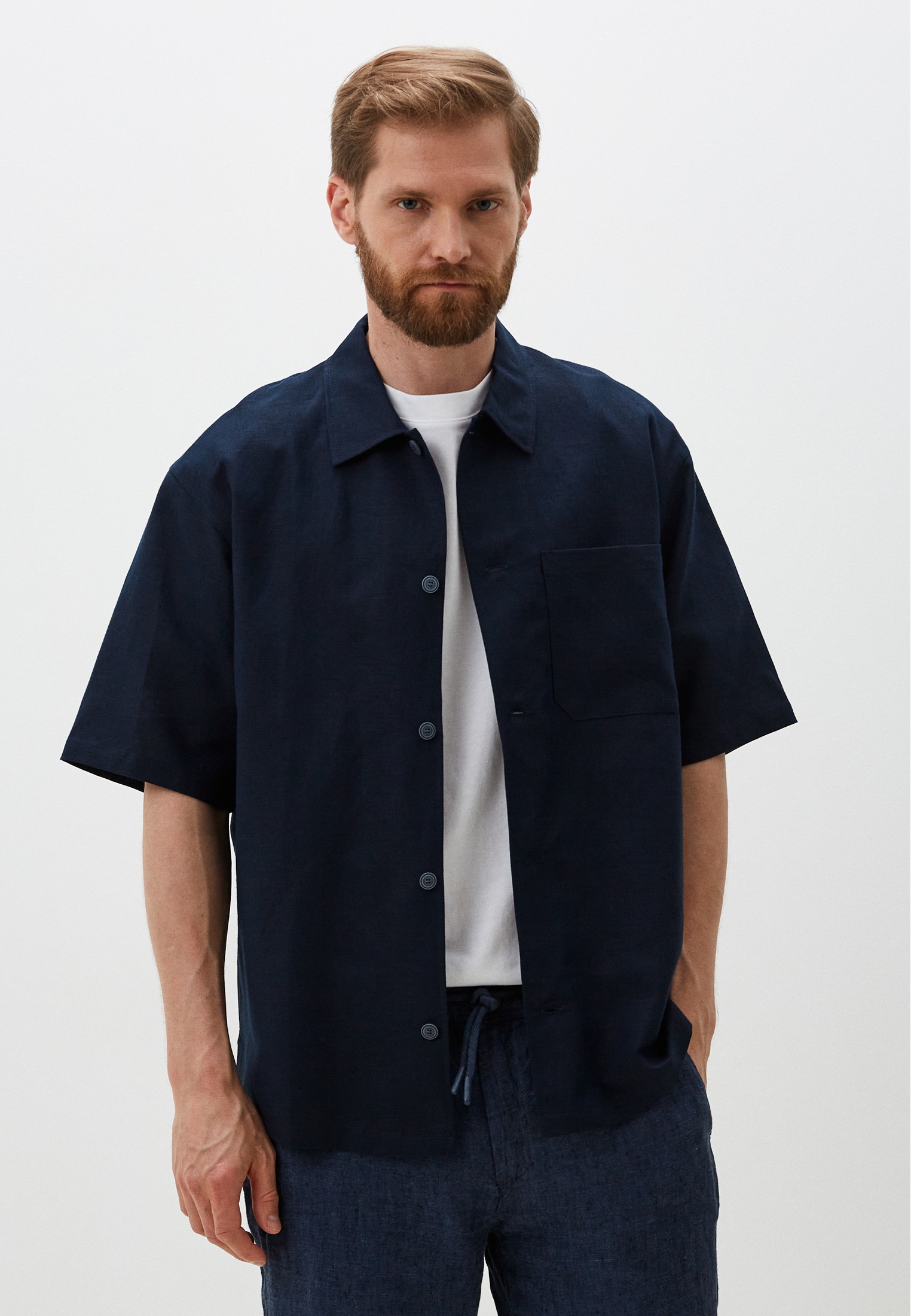 Рубашка с коротким рукавом MARK FORMELLE 111887/24-3831Ц-9/т.синий