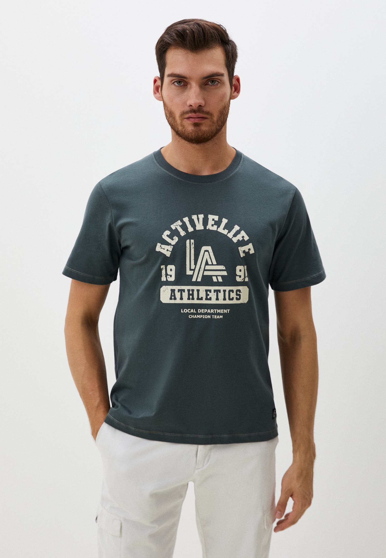 Футболка с коротким рукавом MARK FORMELLE 111877/24-3554П-0/темный лес печать