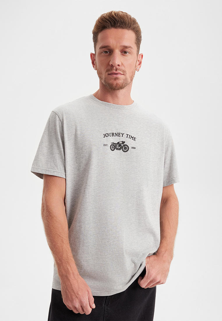 Футболка с коротким рукавом BARMARISKA ФМ-Б0593-серый-мотоцикл