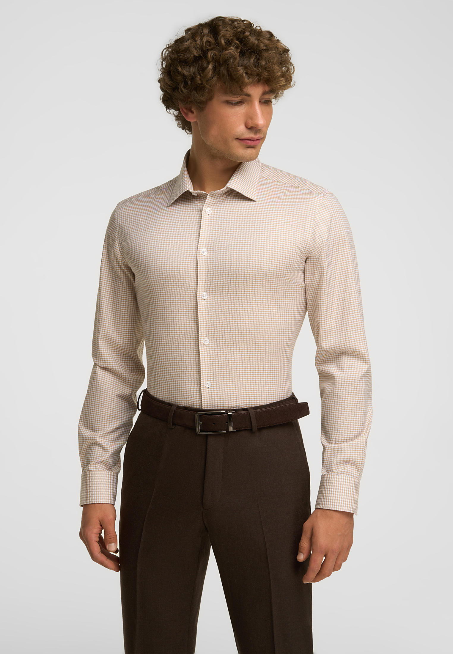 Рубашка с длинным рукавом Henderson SHL-2210-S_BROWN_38