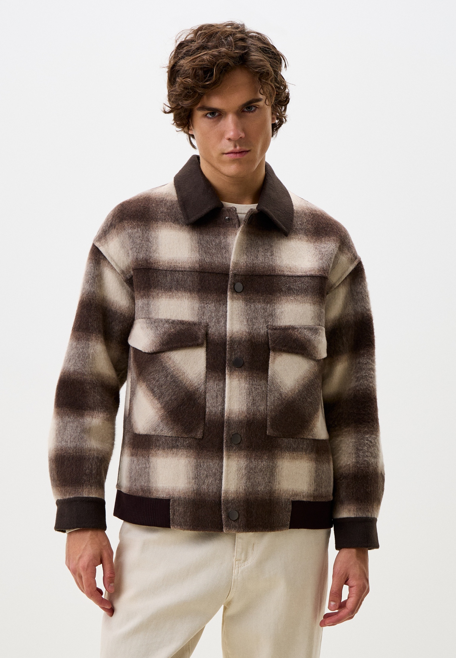 Мужские пальто F.G.Z. FG8921-brown-M