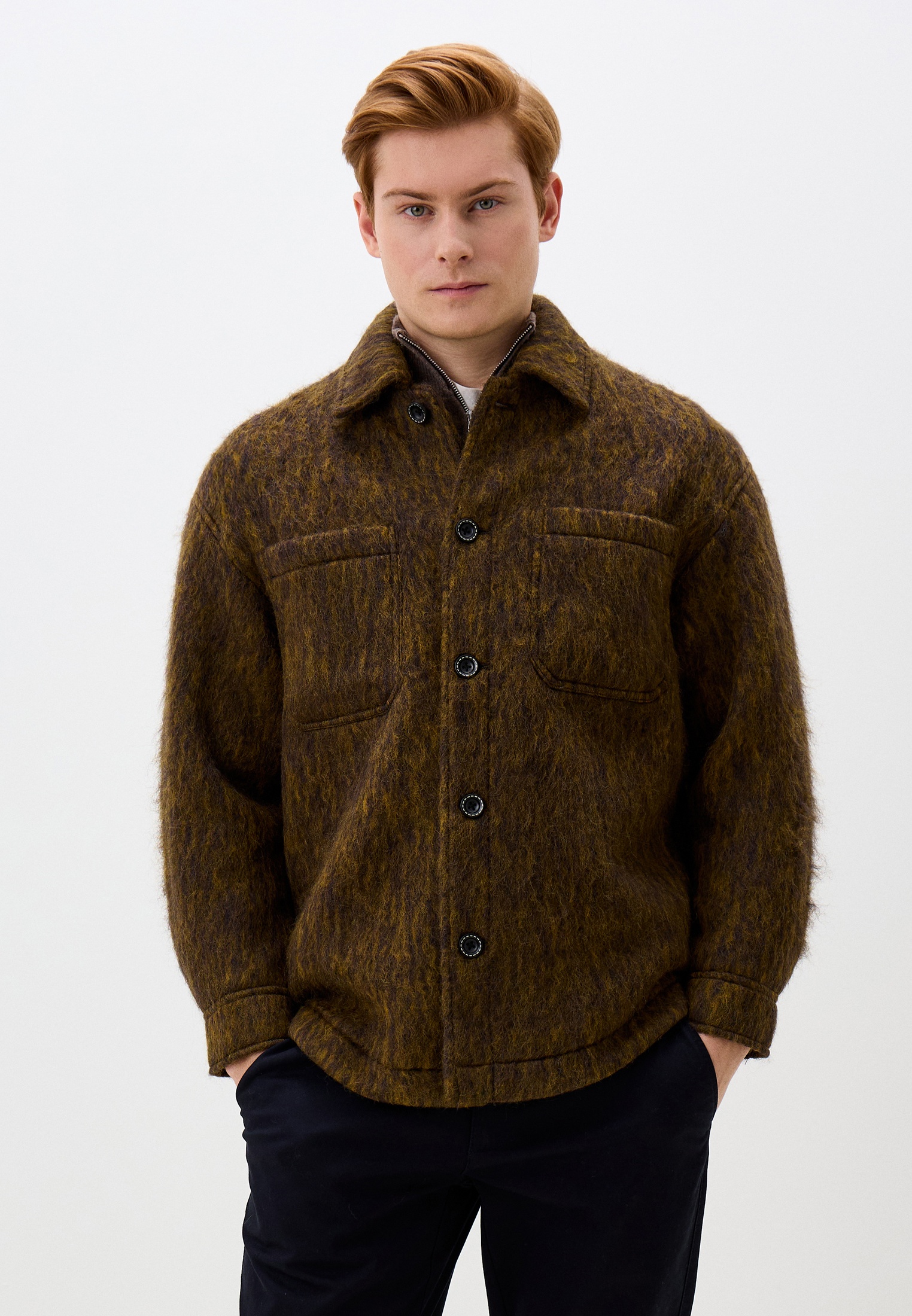 Мужские пальто F.G.Z. FG8880-khaki-M