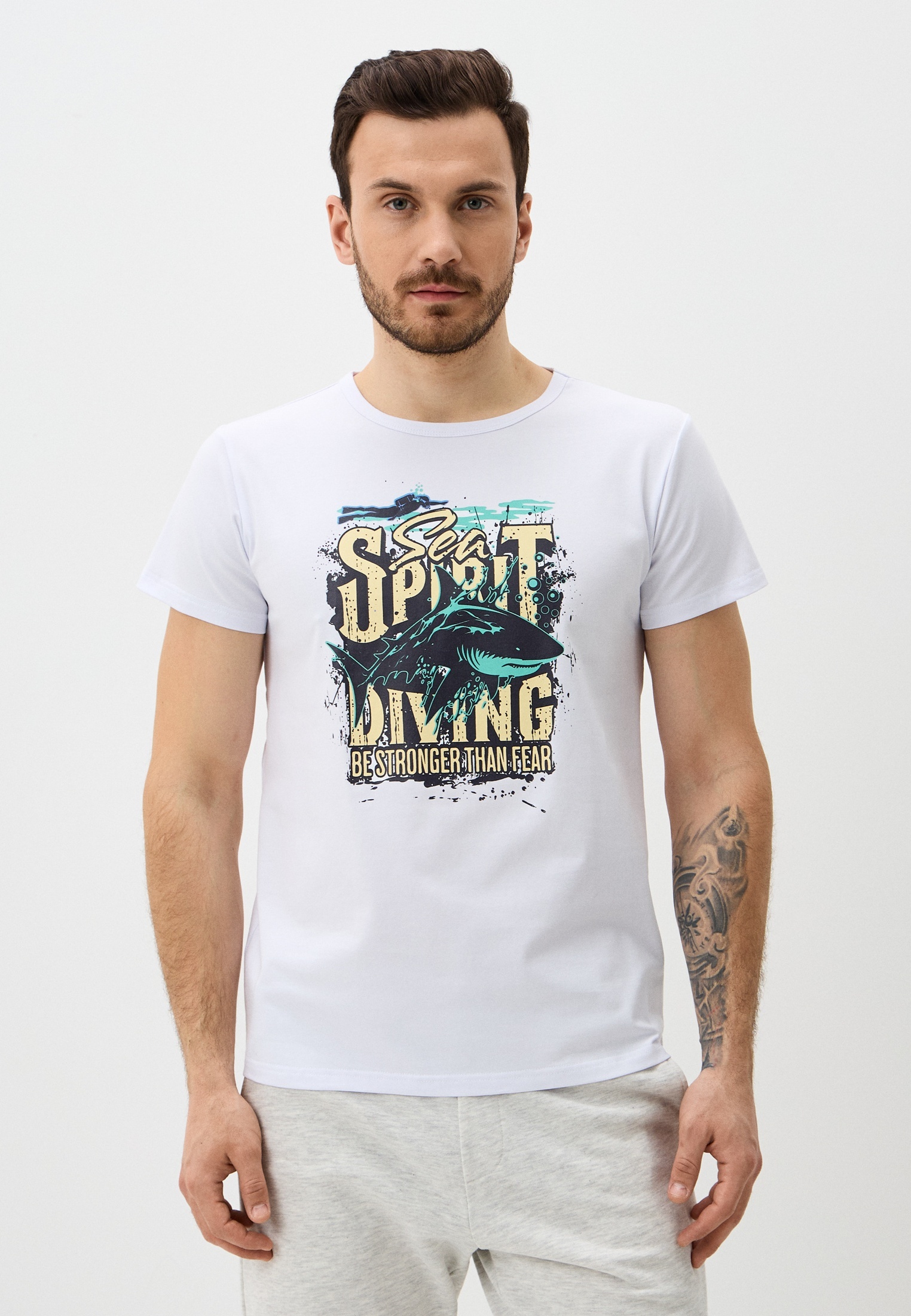 Футболка с коротким рукавом D.S 35203-белый-M