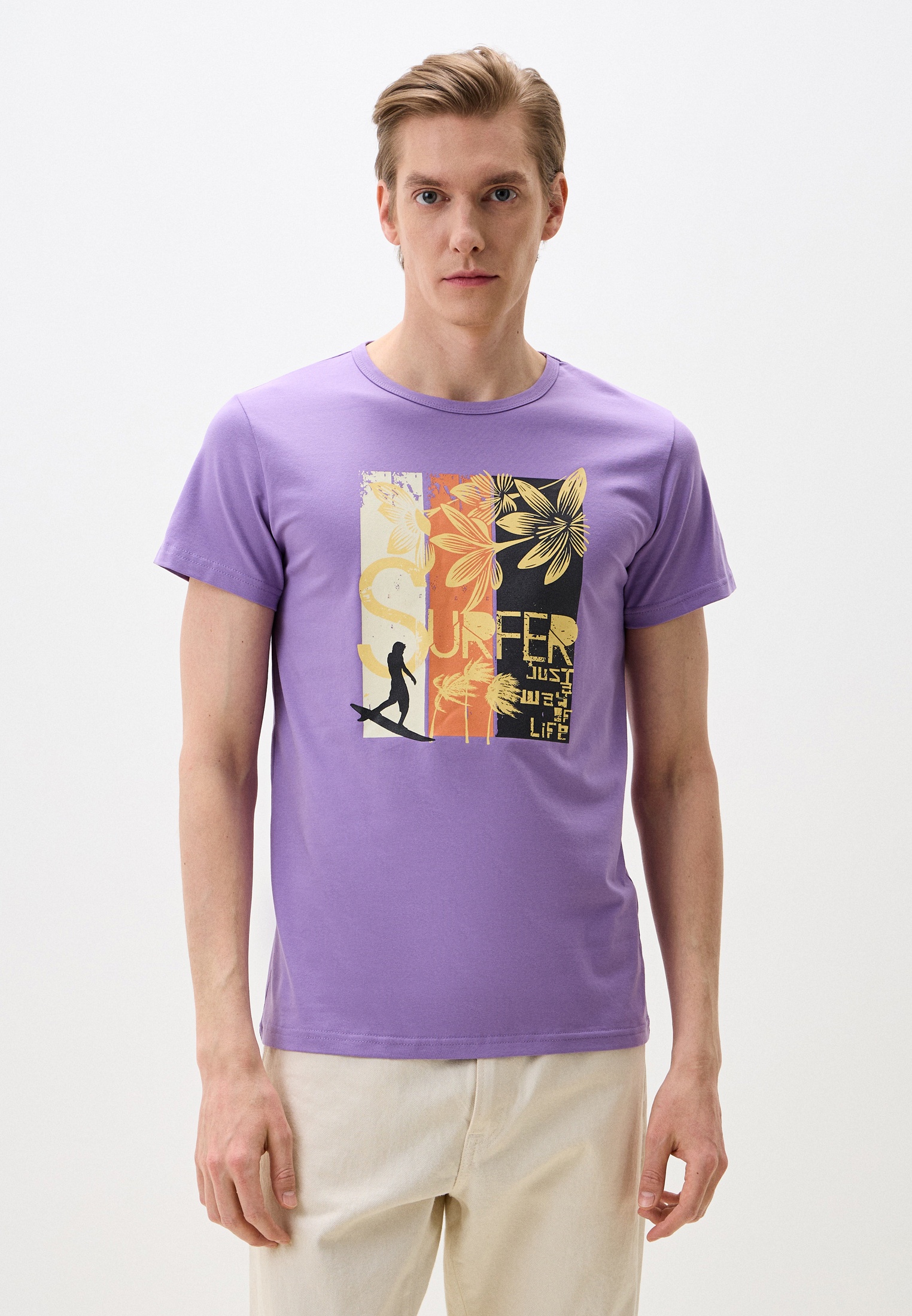 Футболка с коротким рукавом D.S 35204-сиреневый-M