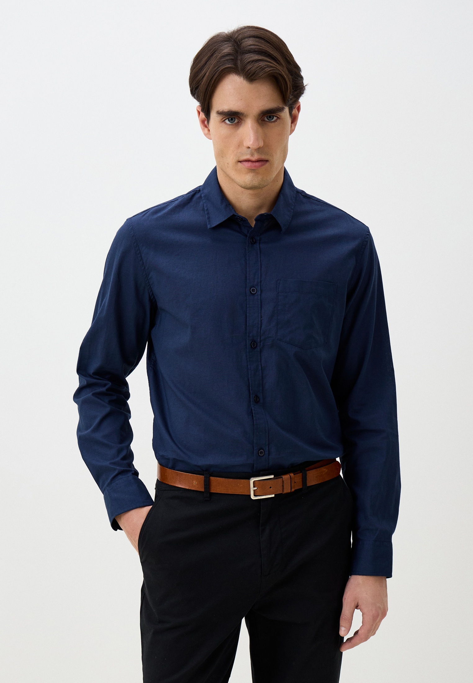 Рубашка с длинным рукавом Baon (Баон) B6625015-DEEP NAVY