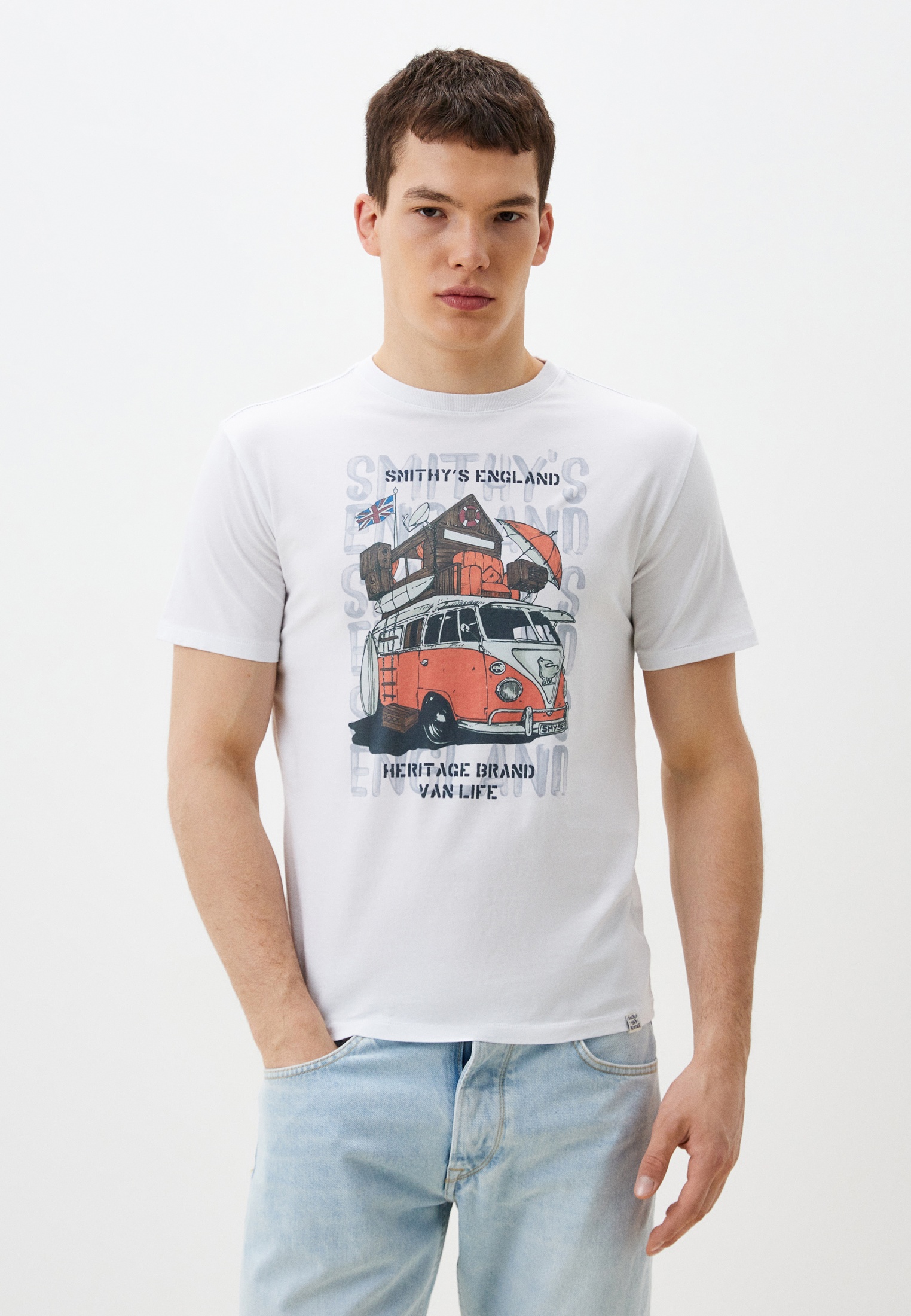 Футболка с коротким рукавом Smithy's SS24MTS129-C-белый-L