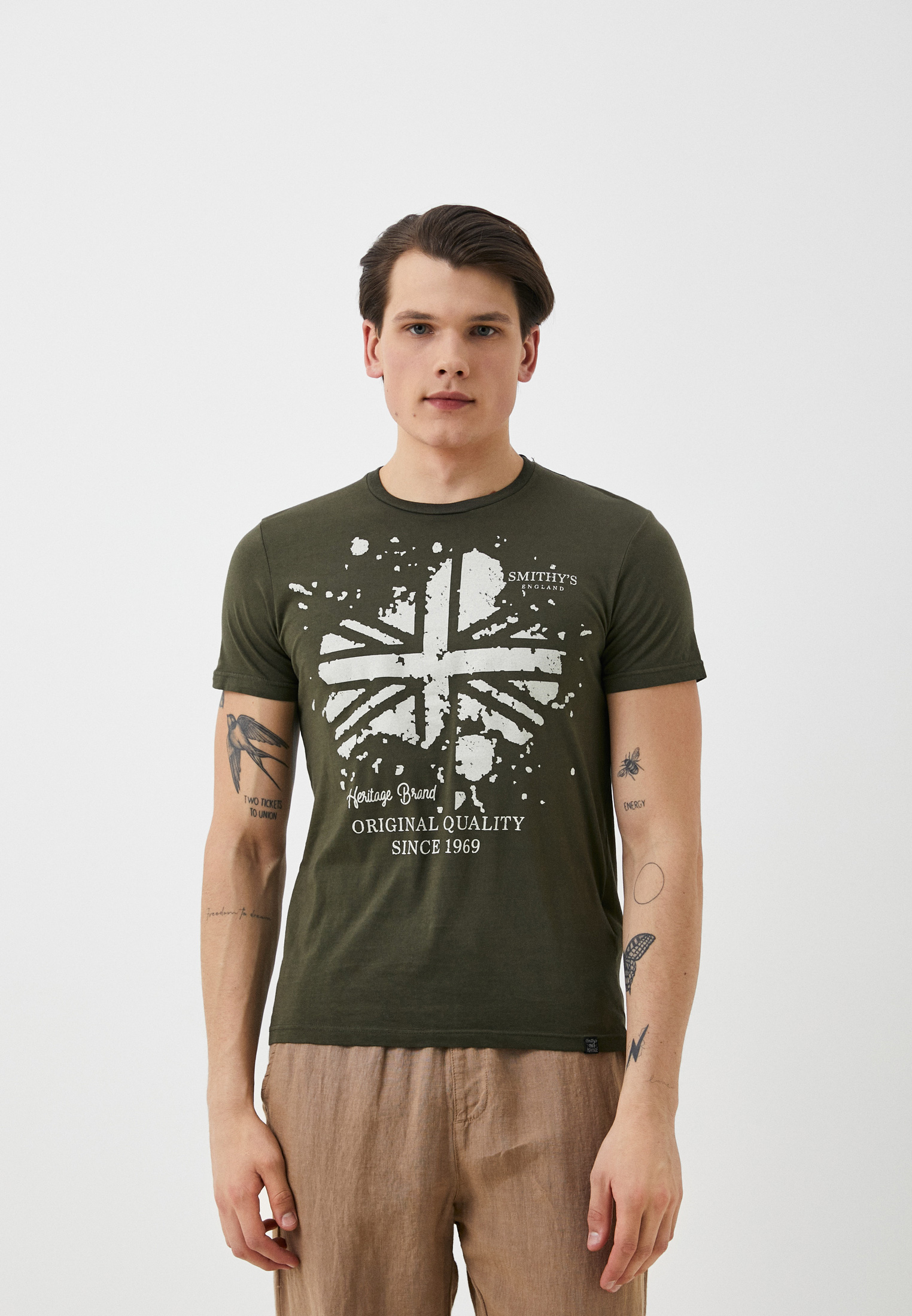 Футболка с коротким рукавом Smithy's SS22MTS127-хаки-3XL
