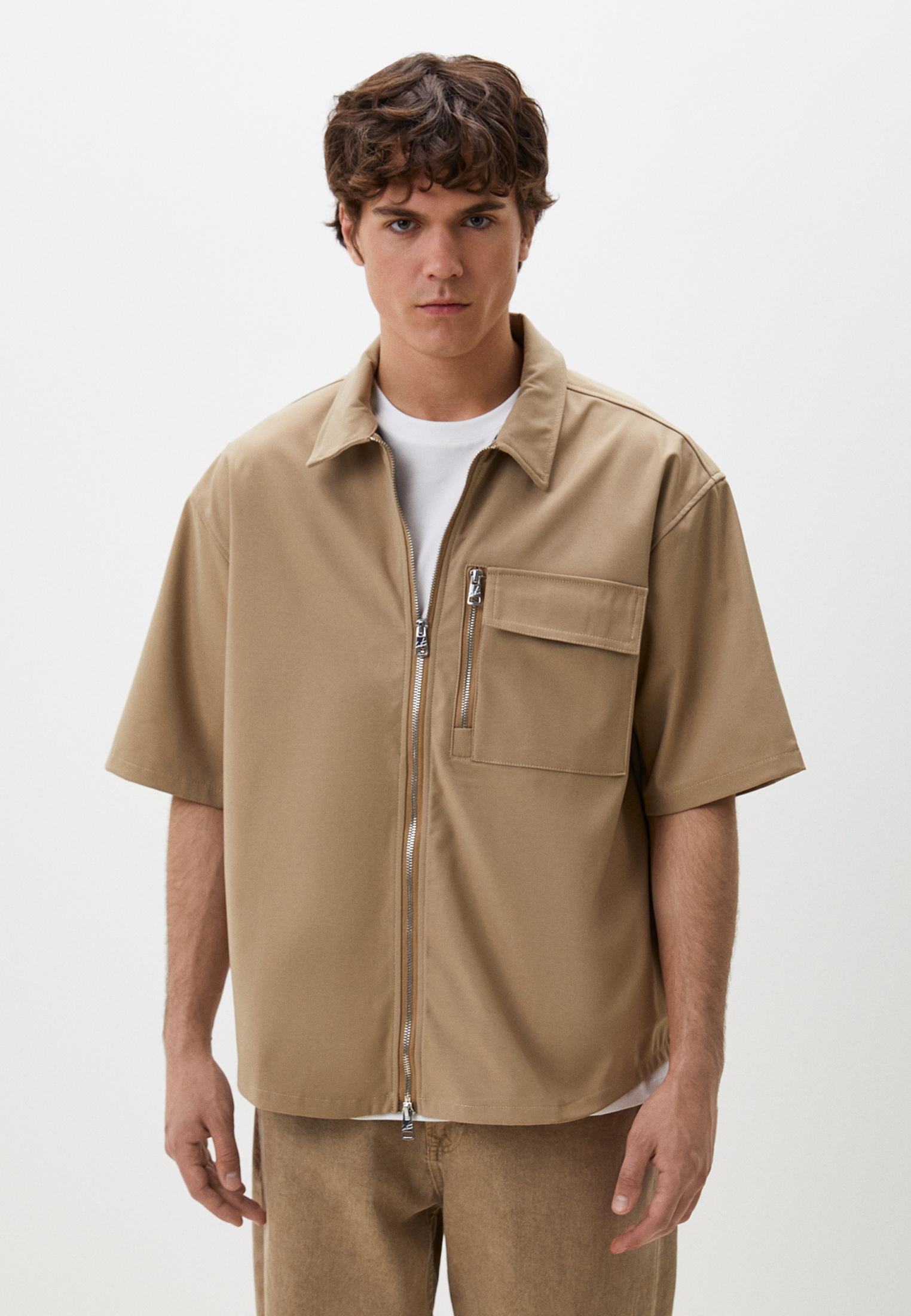 Рубашка с коротким рукавом The Couture Club TCCM2316/BEIGE-L