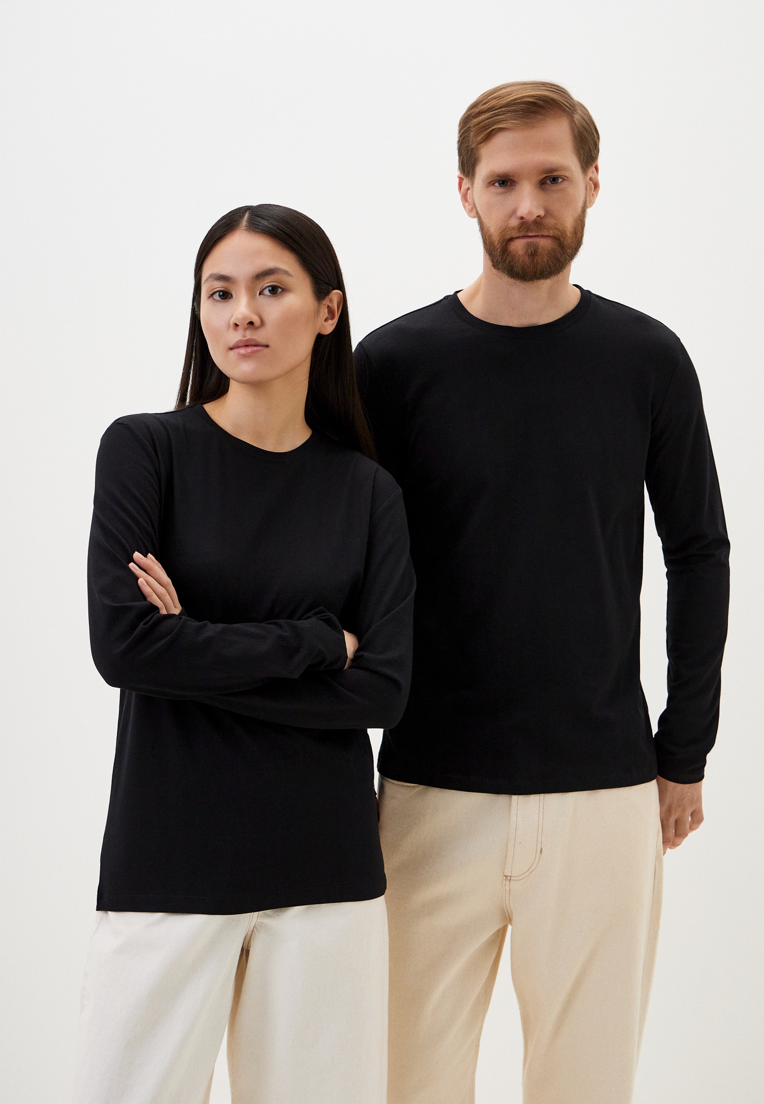 Футболка с длинным рукавом Modjimoda лонгслив-муж-жен-черный  - XS