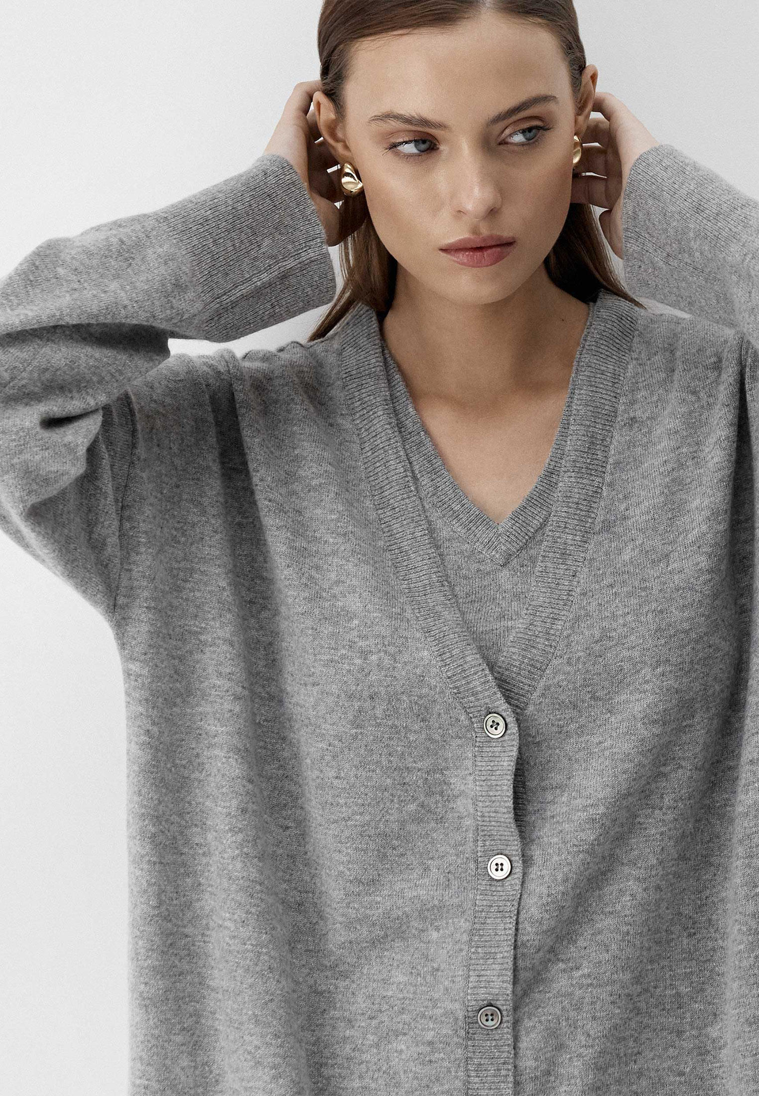 Кардиган Charuel 410020126_Серый меланж-1-M