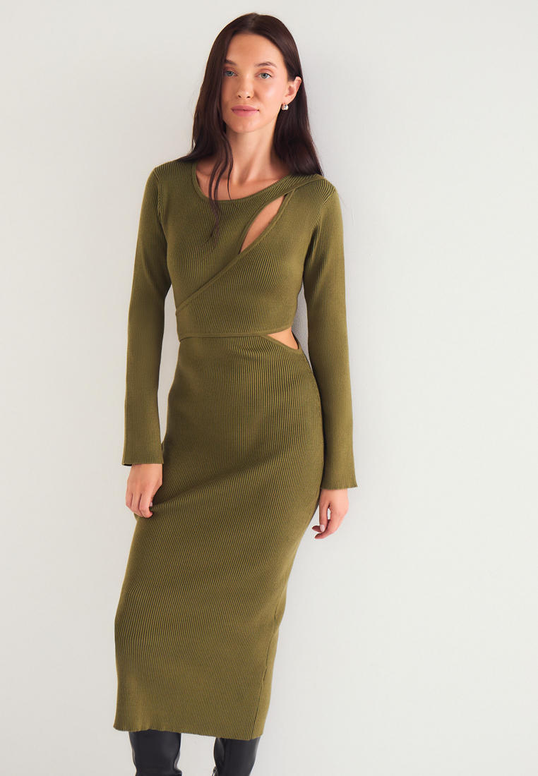 Вязаное платье Vittoria Vicci 2-24-2-0-0-21313-оливковый