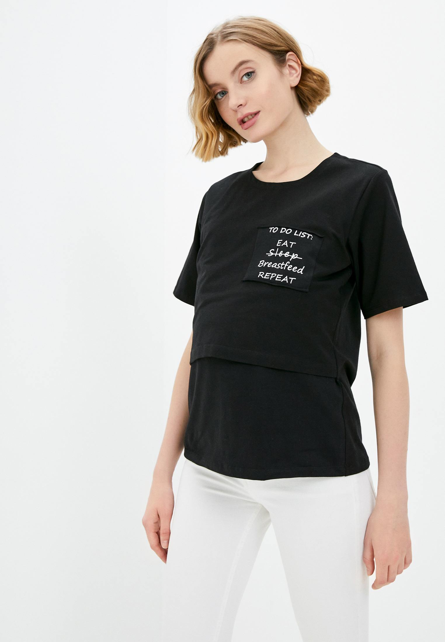 Футболка Proud Mom ФТДЛ-0300-черный_принт-L