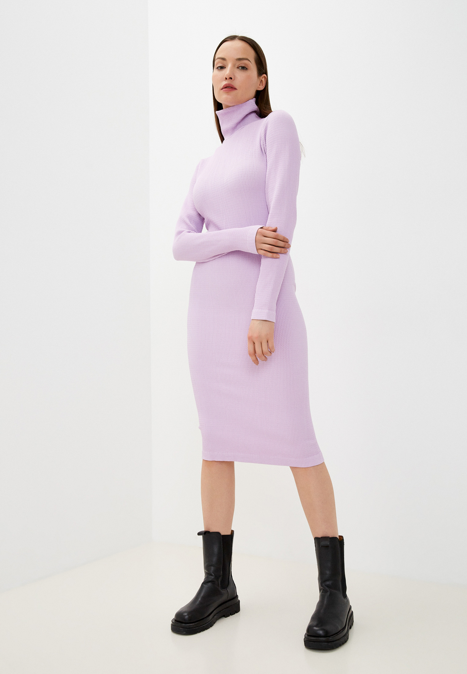 Вязаное платье belle you 1211 Платье лавандовый M/L