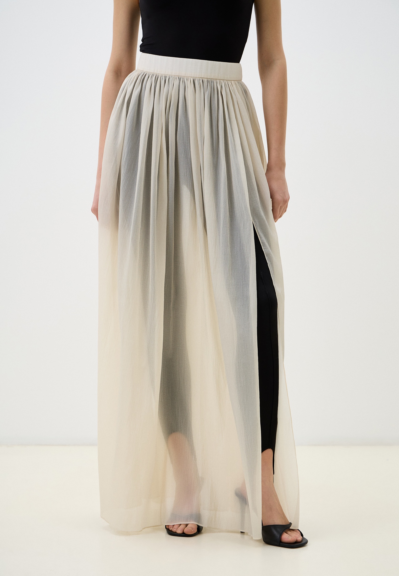 Широкая юбка Brandflame 193-13-бежевый