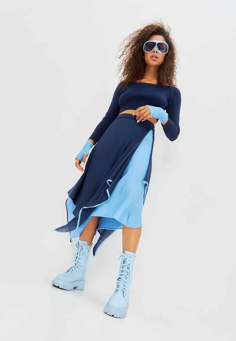 Широкая юбка Lesnikova Design 230905ПШ/сине-голубой