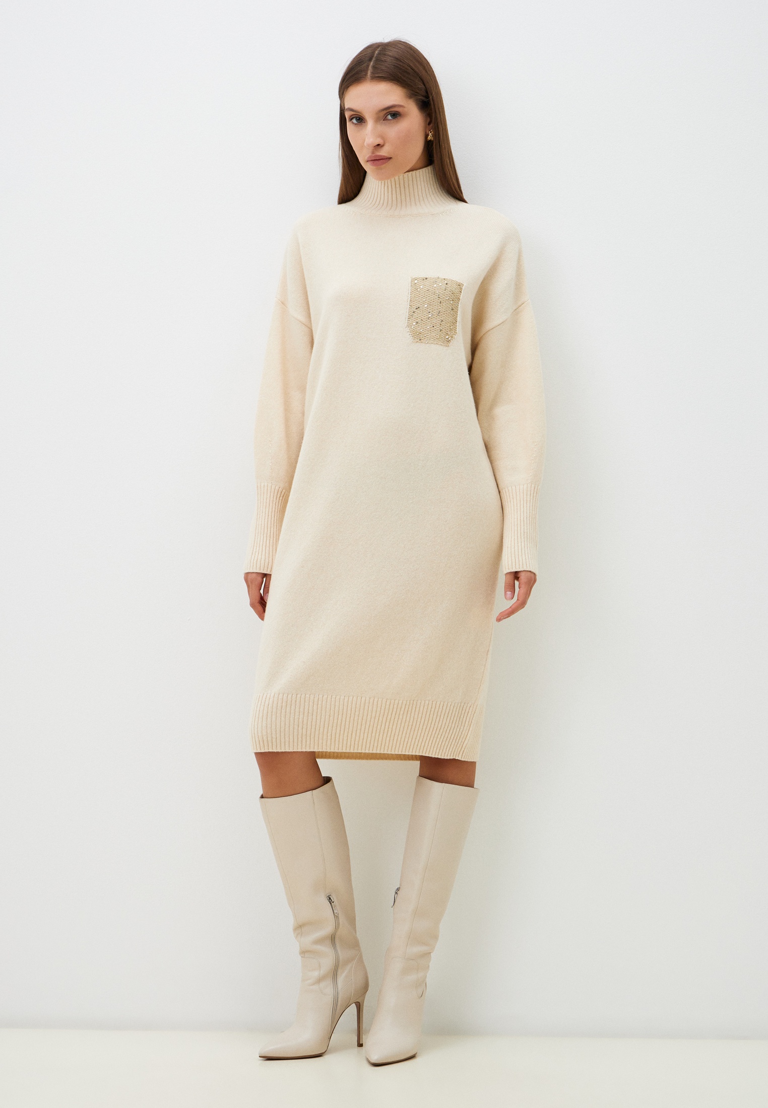 Вязаное платье Serianno ELB7194_kemik L