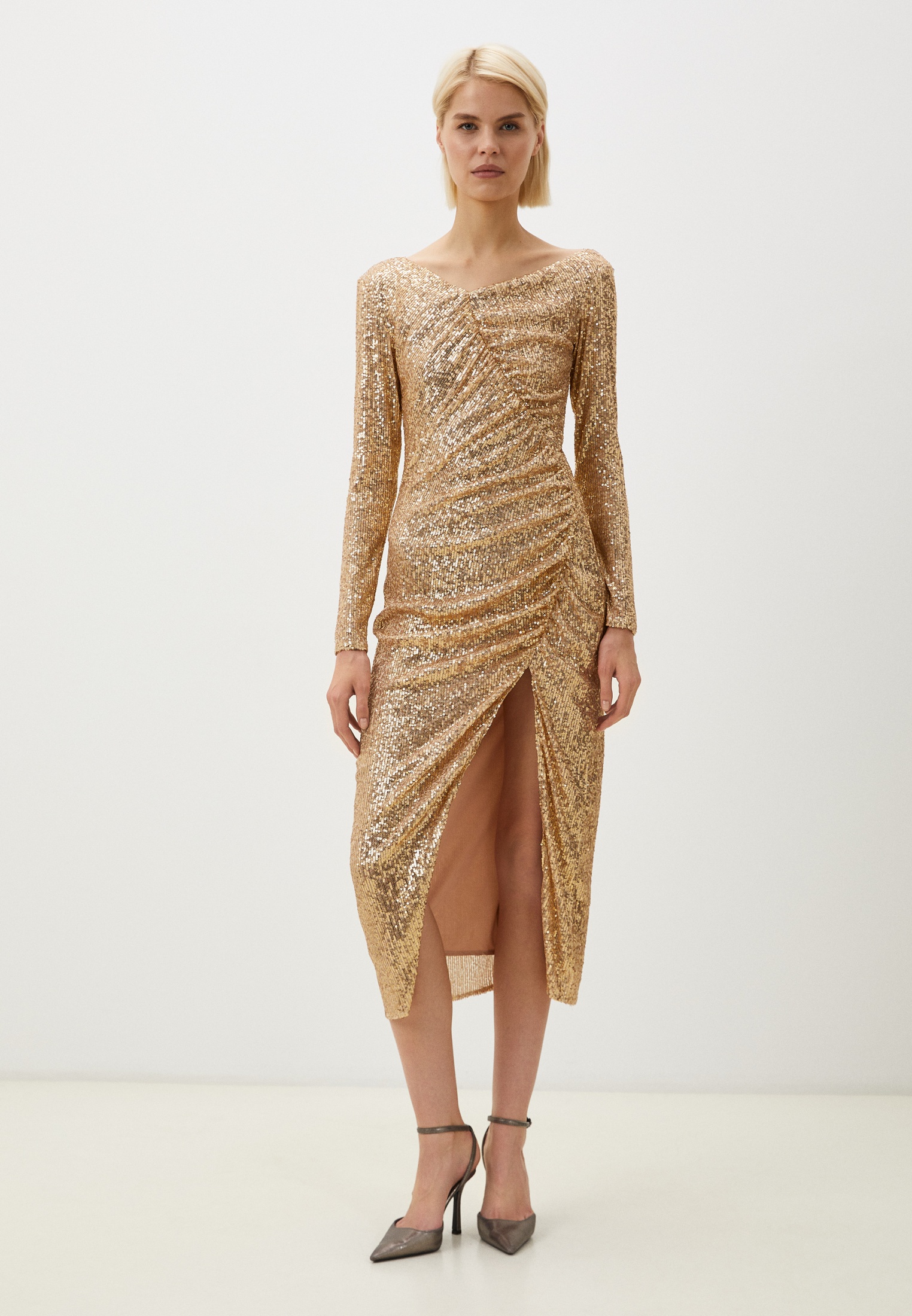 Вечернее / коктейльное платье Fors ПЛ417-золотой-XS