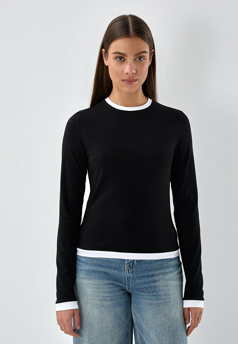Футболка с длинным рукавом Gray Moss 24т-177/Черный/XS