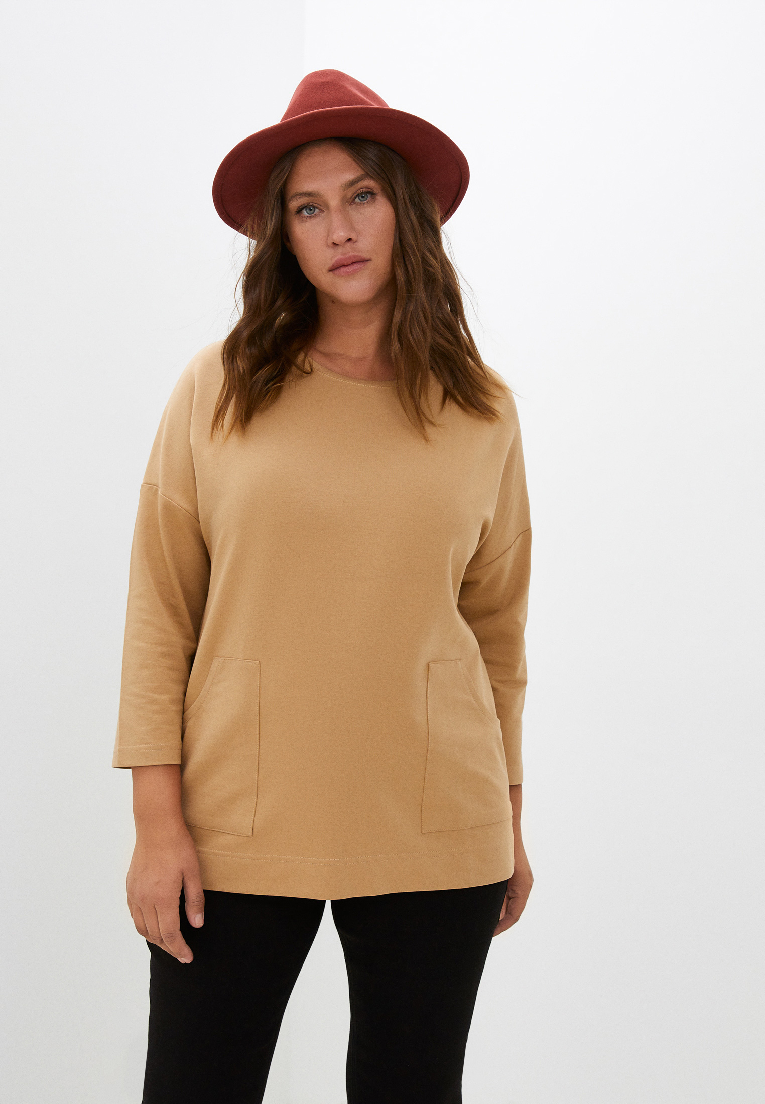 Футболка с длинным рукавом Balsako Блуза Калифорния бежевый, 50/52