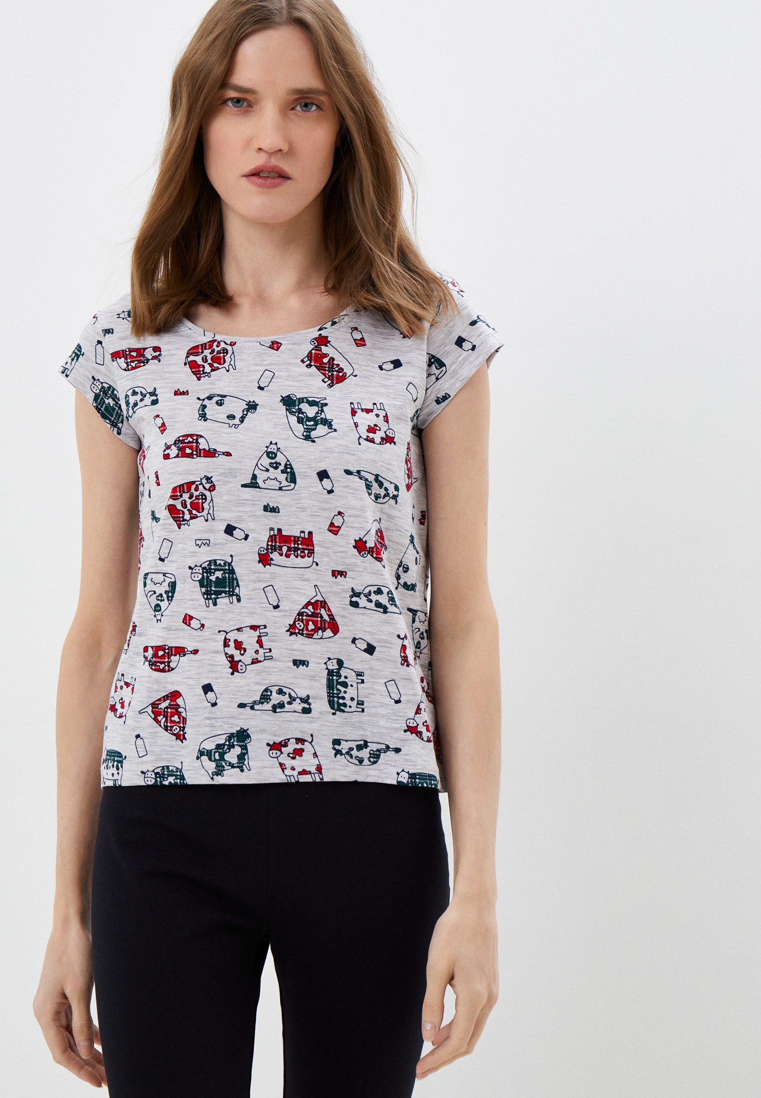 Футболка с коротким рукавом Агапэ 4014-серый-милка