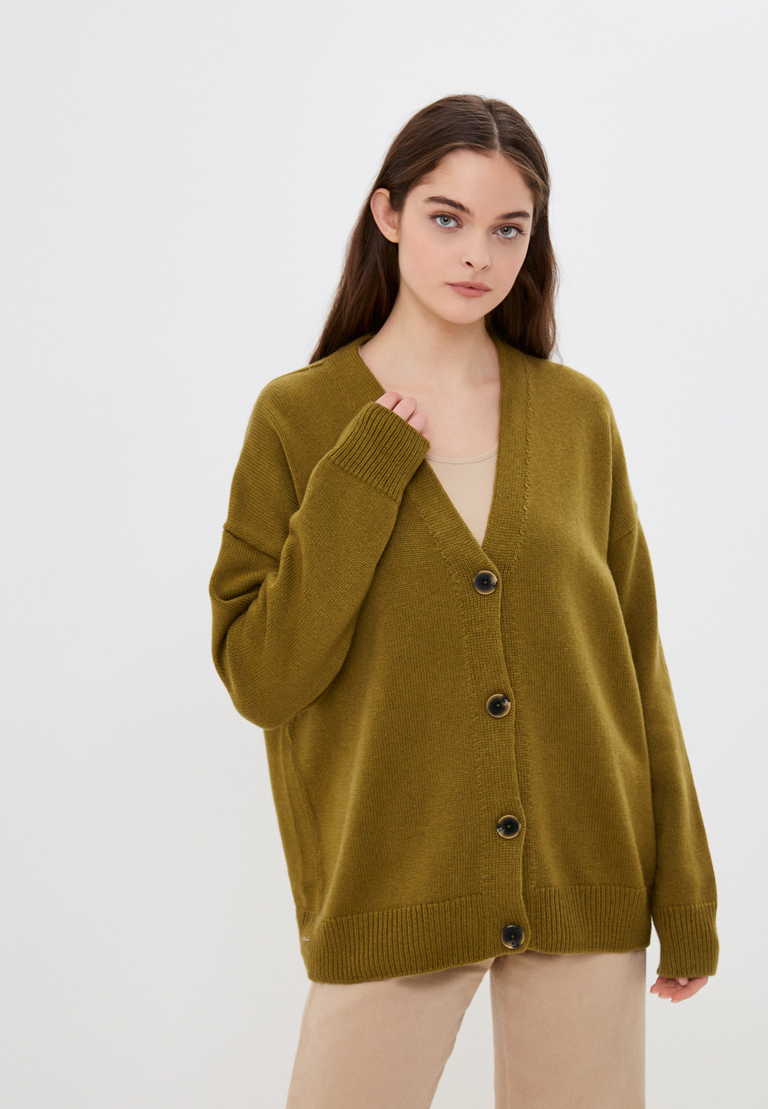 Кардиган MaryTes МТ420оливковый42-48