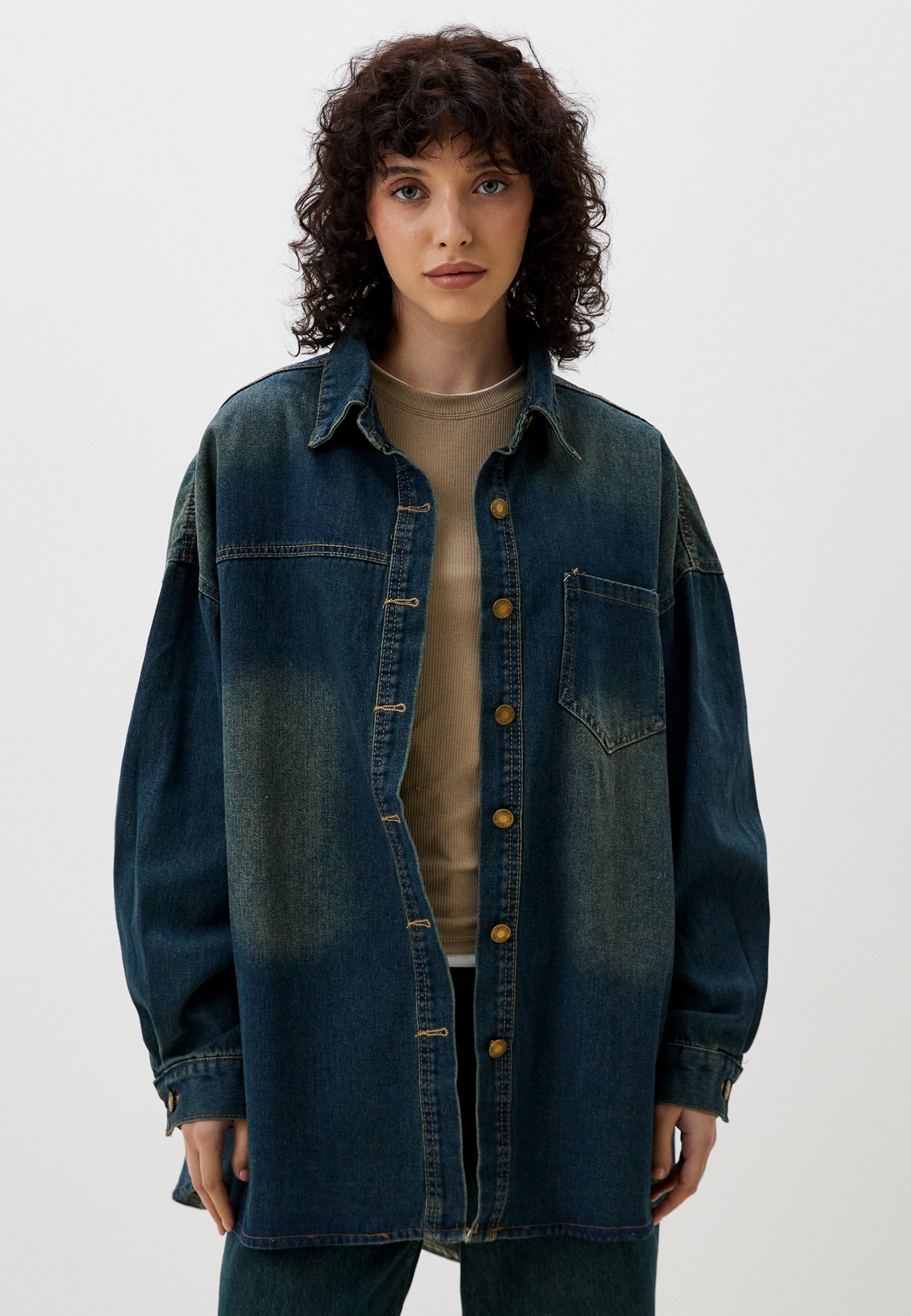 Женские джинсовые рубашки Enevoo TIMBER Синий OneSize