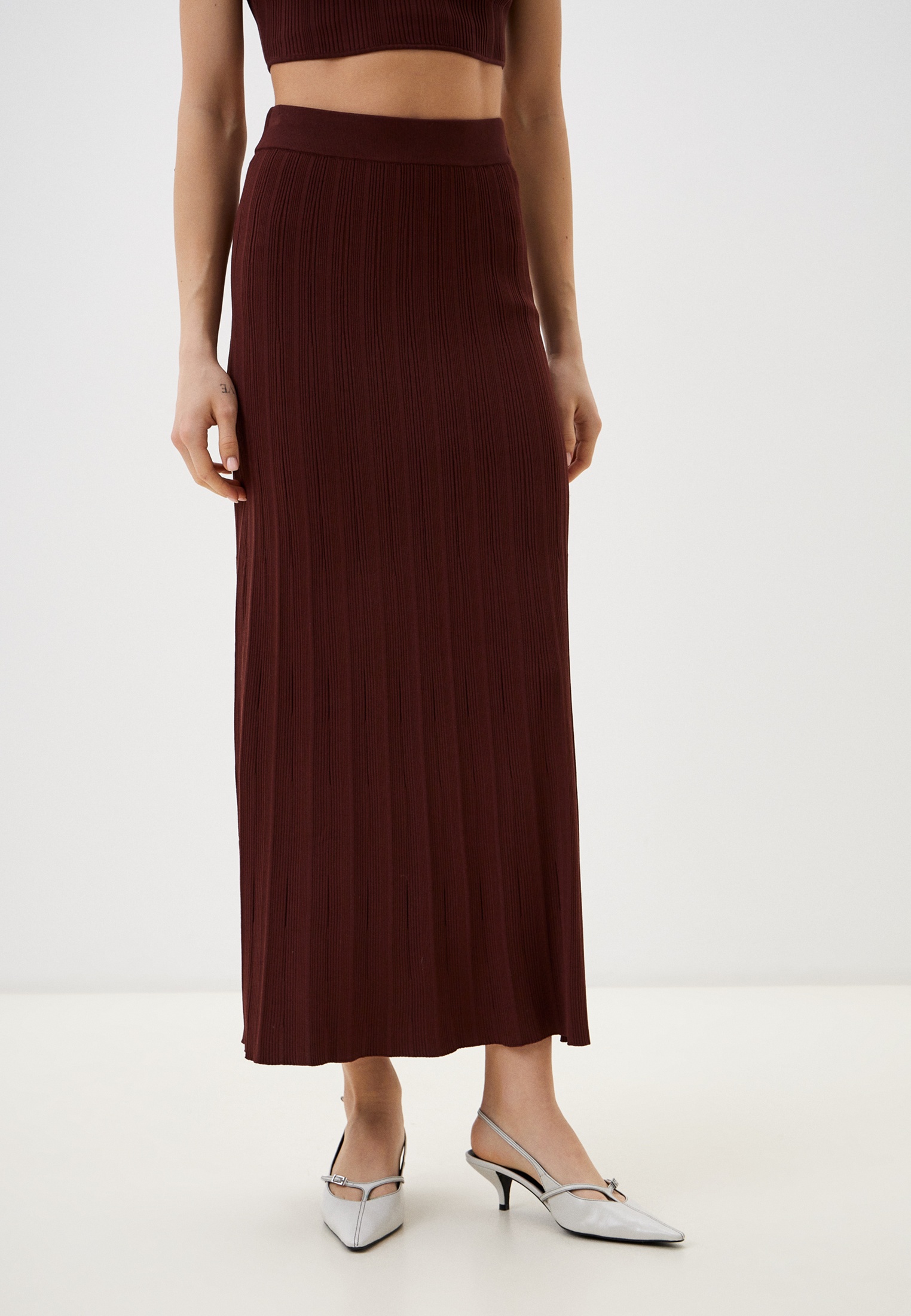 Широкая юбка Lusio LSSM-810003-коричневый