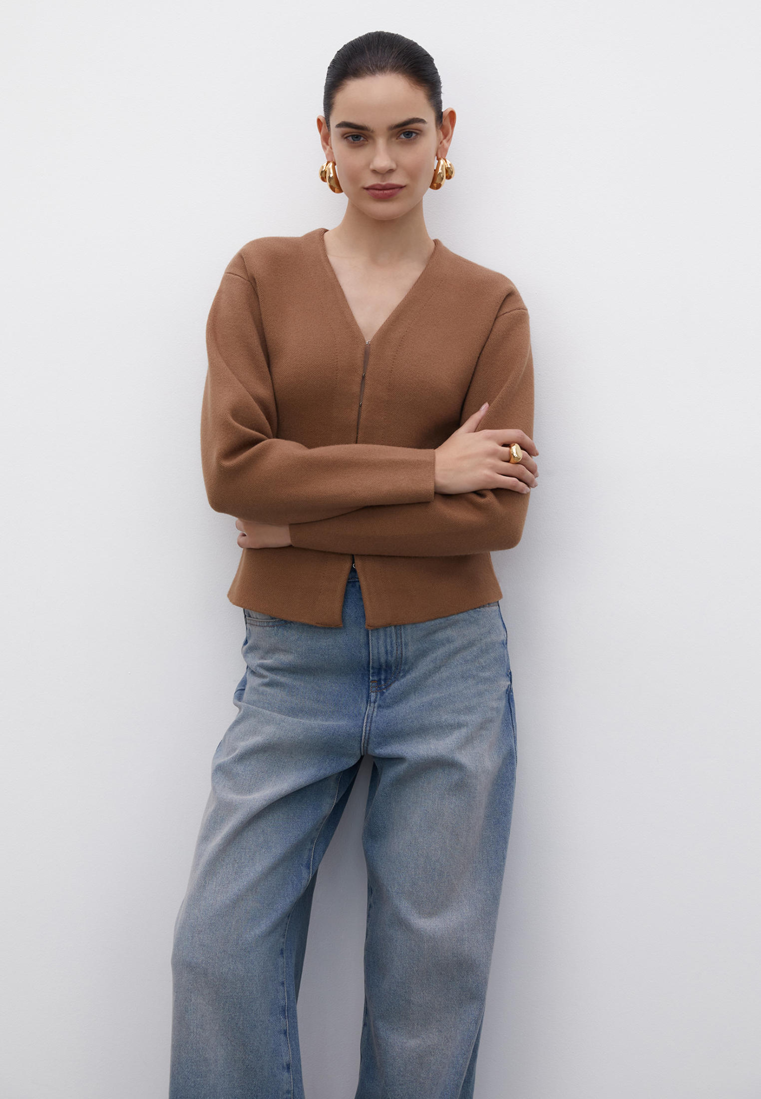 Кардиган Papaya FW2407CA95DR-коричневый-42/44
