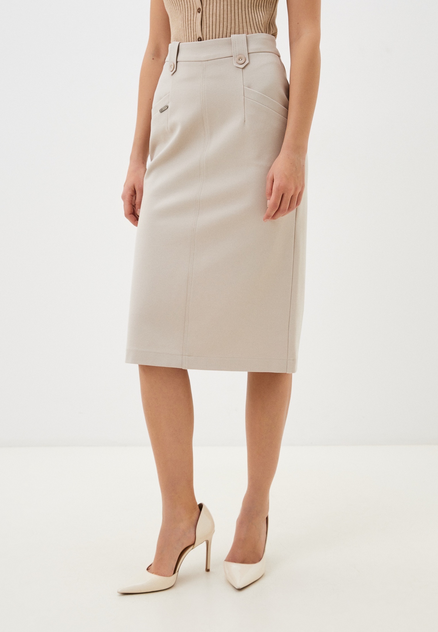 Узкая юбка Dimma 2427-светло-бежевый