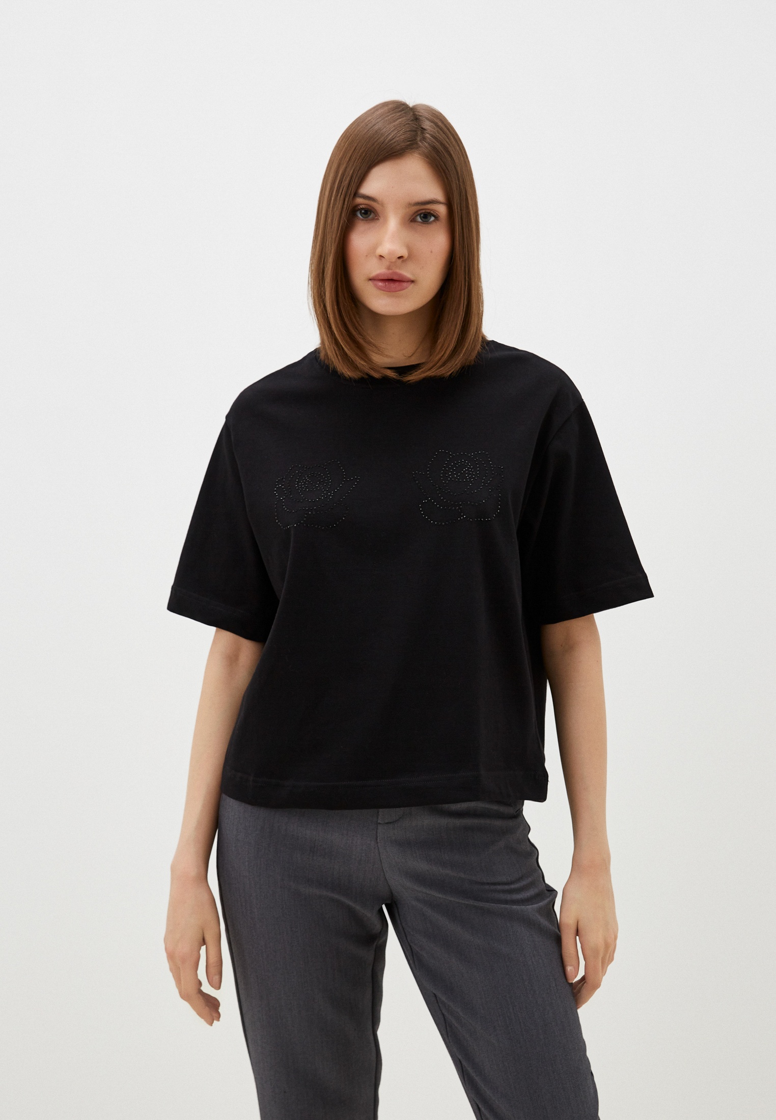 Футболка с коротким рукавом MARK FORMELLE 112862/22/25406П-0-3/черный печать