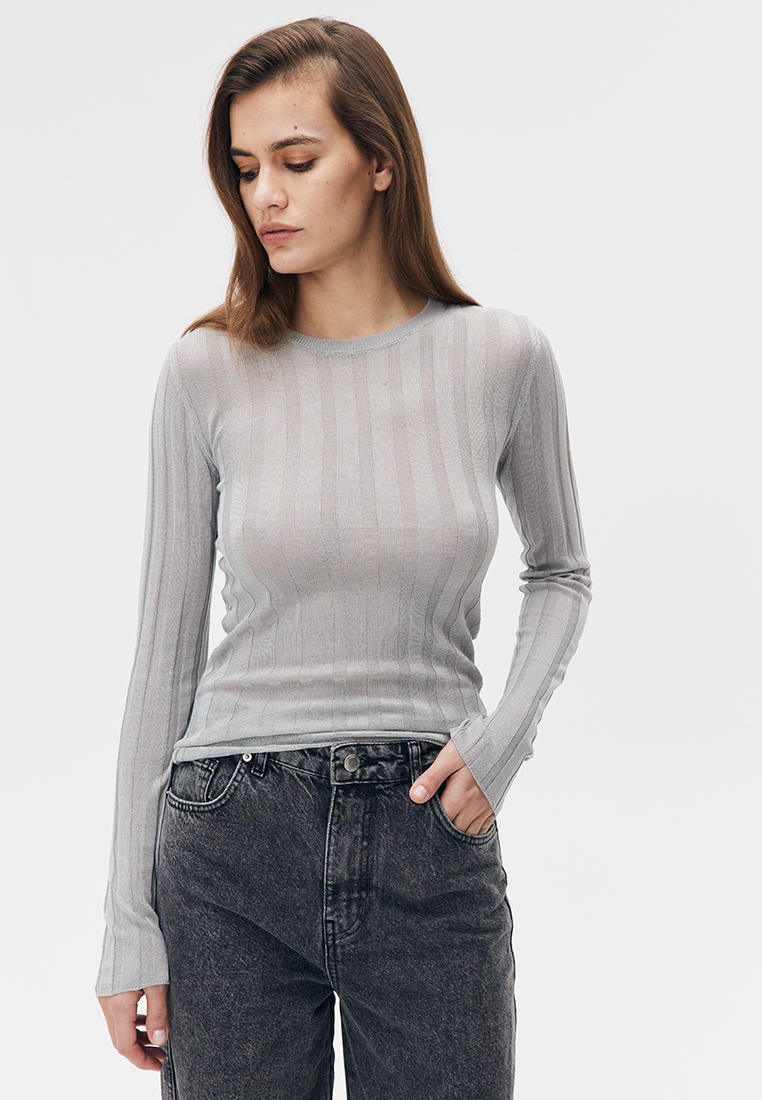 Футболка с длинным рукавом All We Need 2401W3505C04-Светло-серый-L