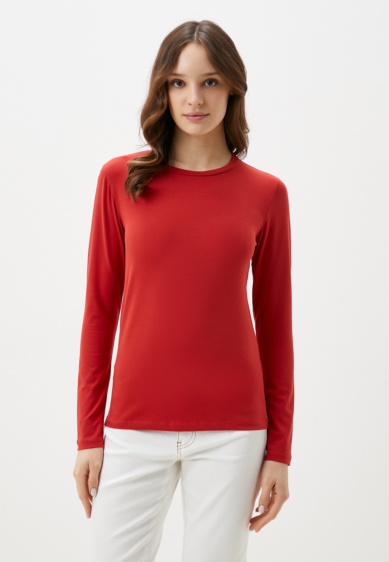 Футболка с длинным рукавом Vianfashion Лонгслив-класс-кирпич-крас