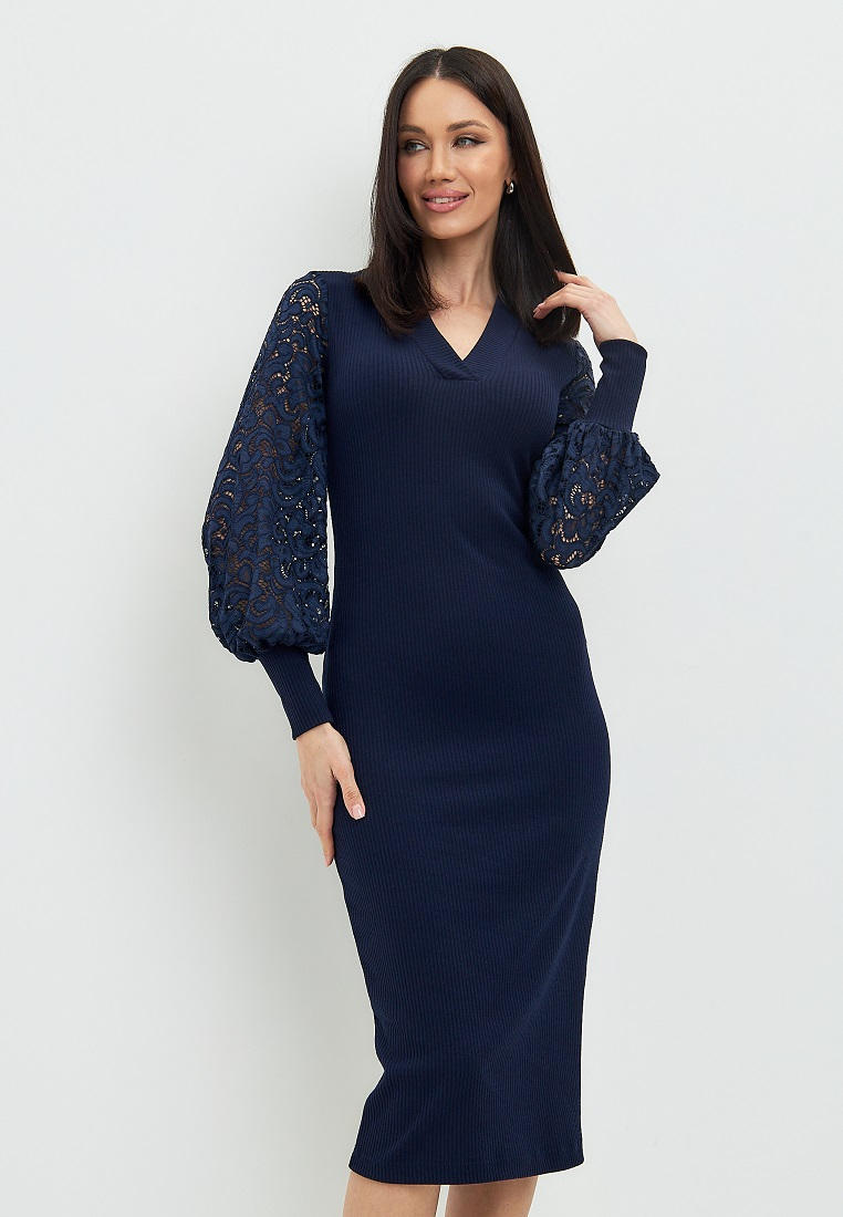 Вечернее / коктейльное платье Tiramisu LANA_тСинийКРУЖ, р.44