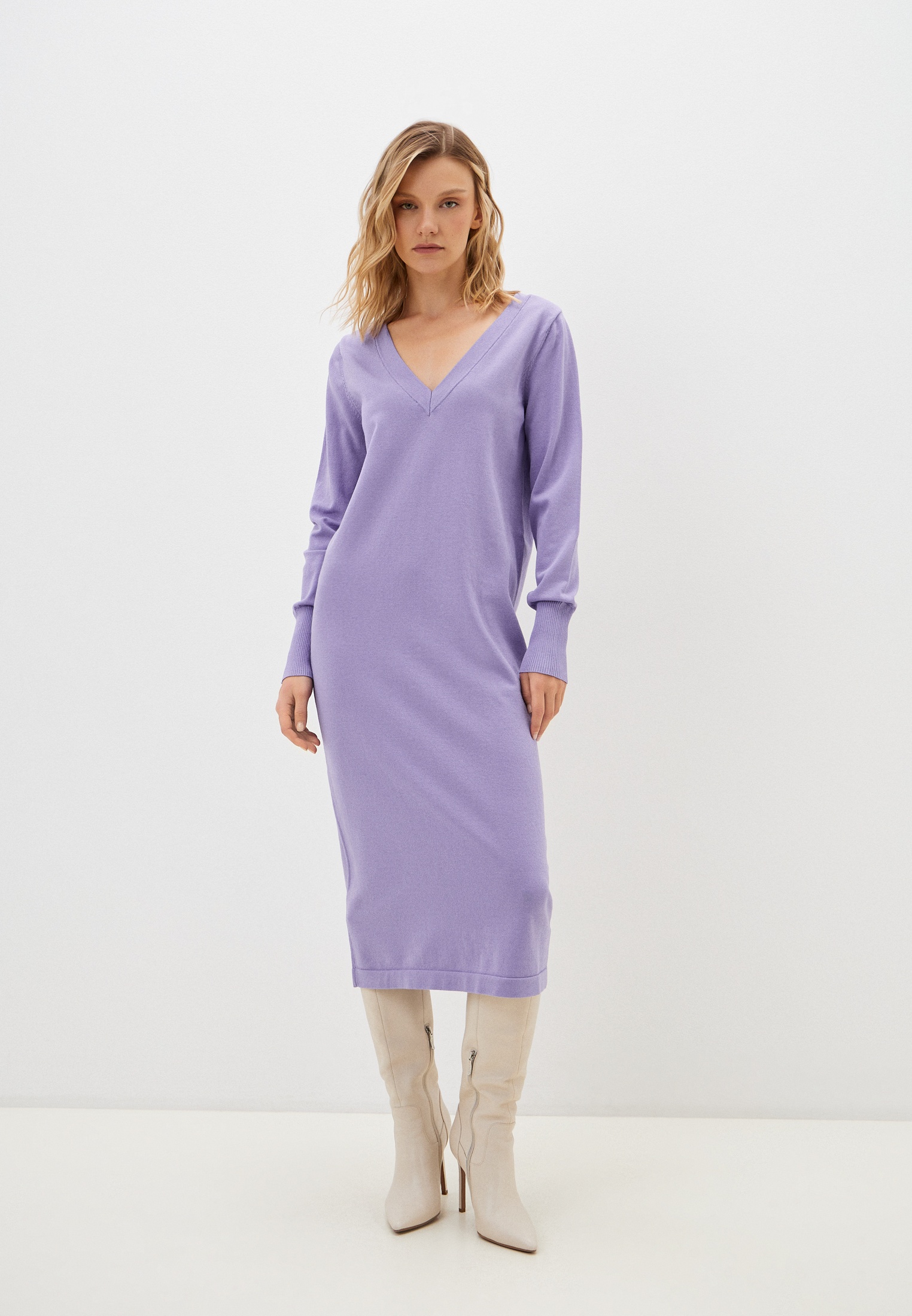 Вязаное платье Baon (Баон) B4524022-DUSTY LAVENDER