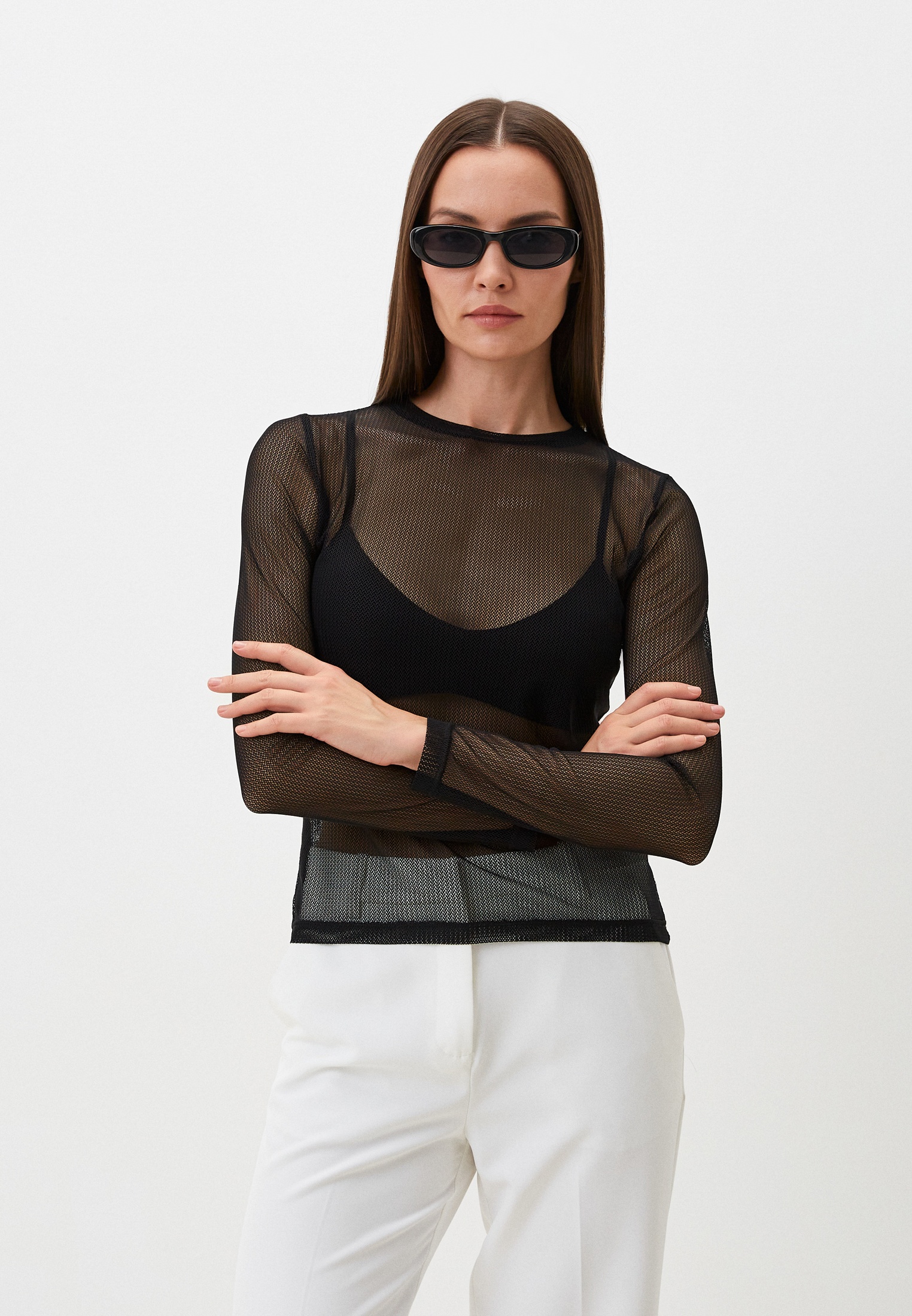 Футболка с длинным рукавом Luigin FW23_turtleneck_black_net-42