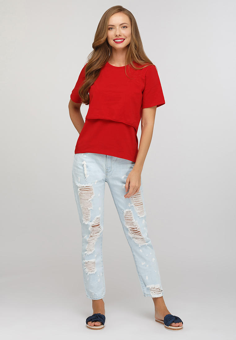 Футболка Proud Mom ФВЛ-0300-красный-L