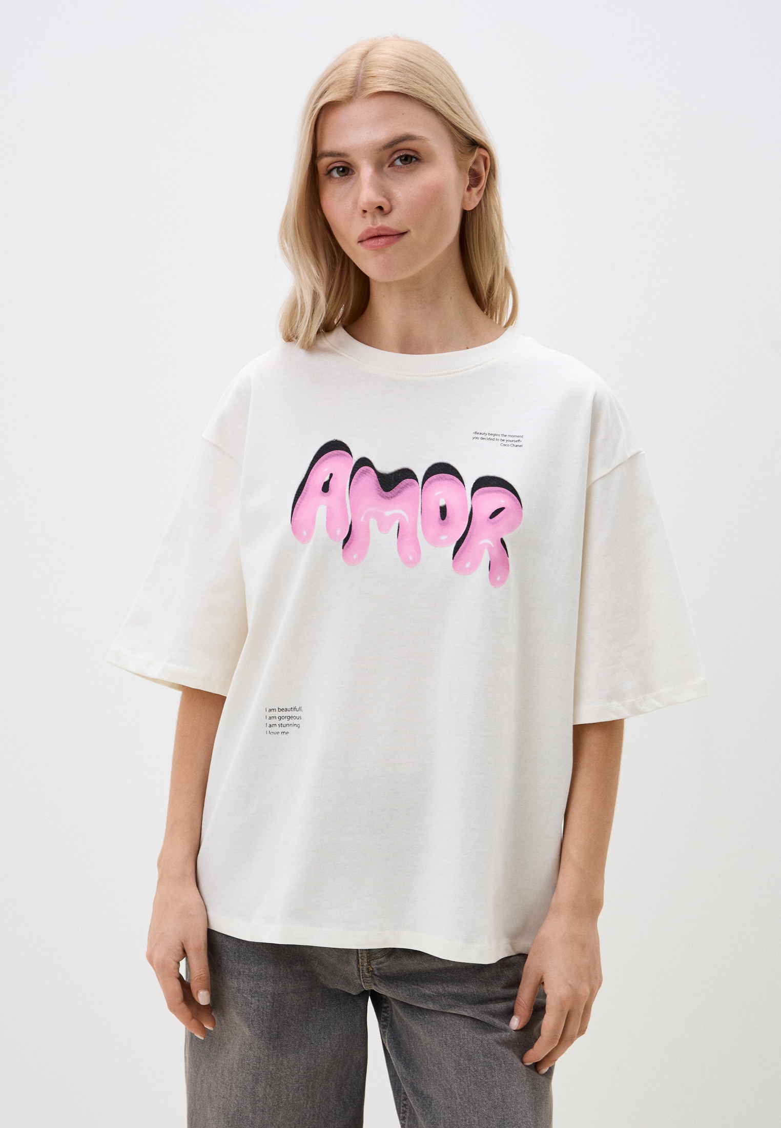 Футболка с коротким рукавом MARK FORMELLE 112961/24-30176П-0/св.молочный печать3