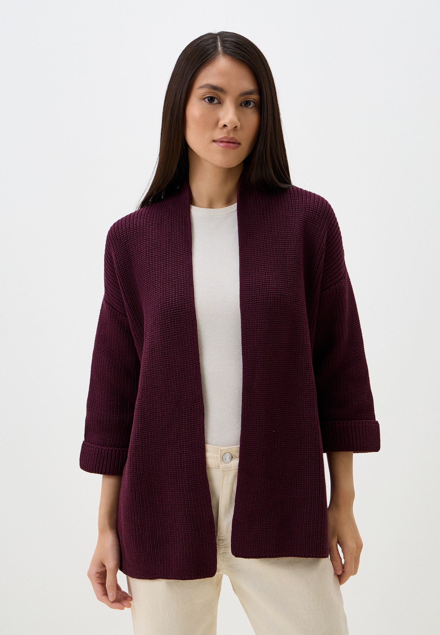 Кардиган MaryTes МТ25404 бордовый 42-48