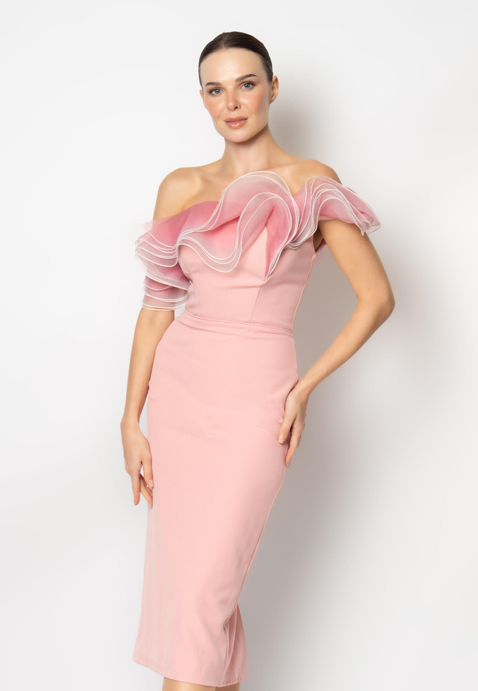 Вечернее / коктейльное платье Rengin Rengin-7305/PINK платье -38