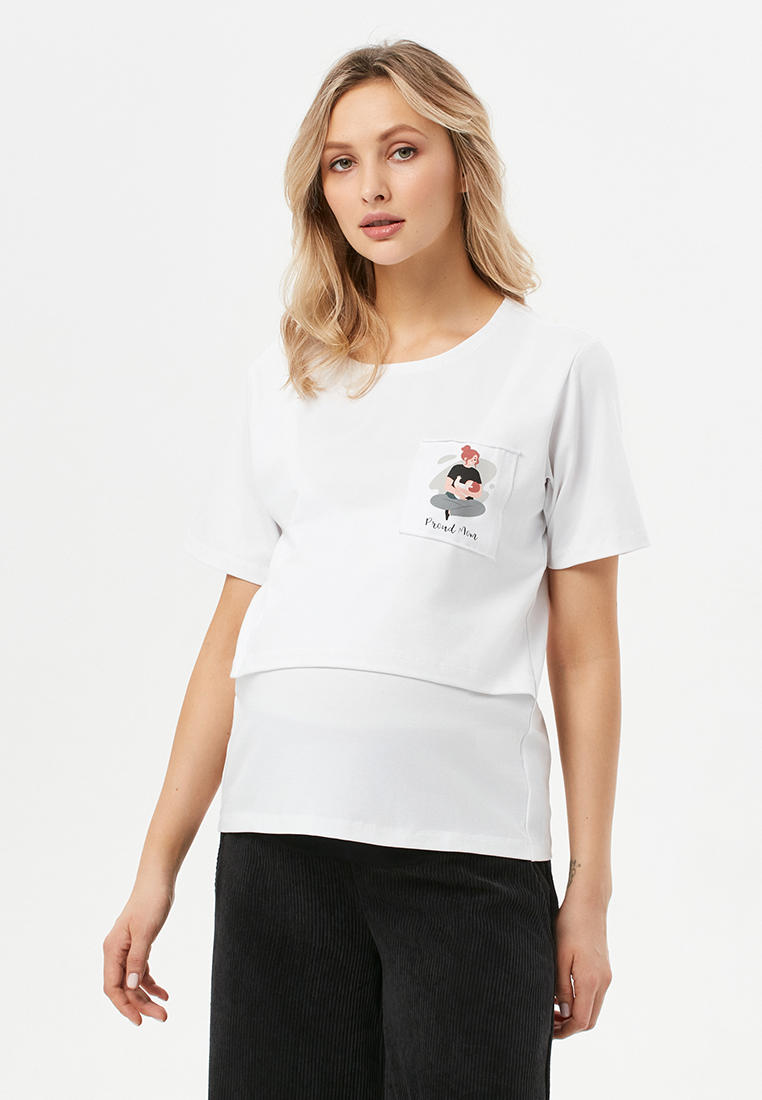 Футболка с коротким рукавом Proud Mom ФММ-0300-мама_малыш_белый