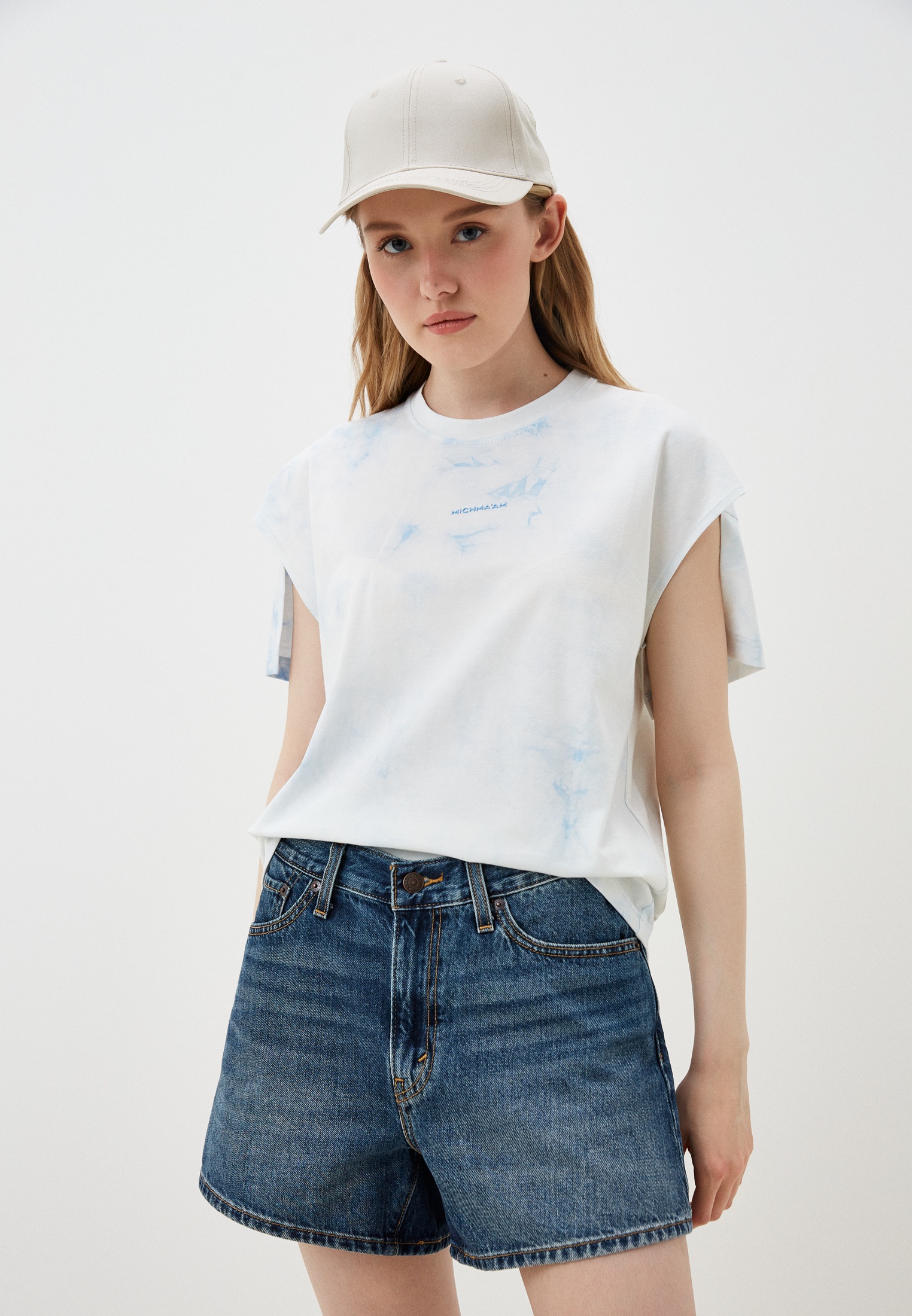 Футболка с коротким рукавом Michma'am Футболка_тай-дай#02_голубой-M/L