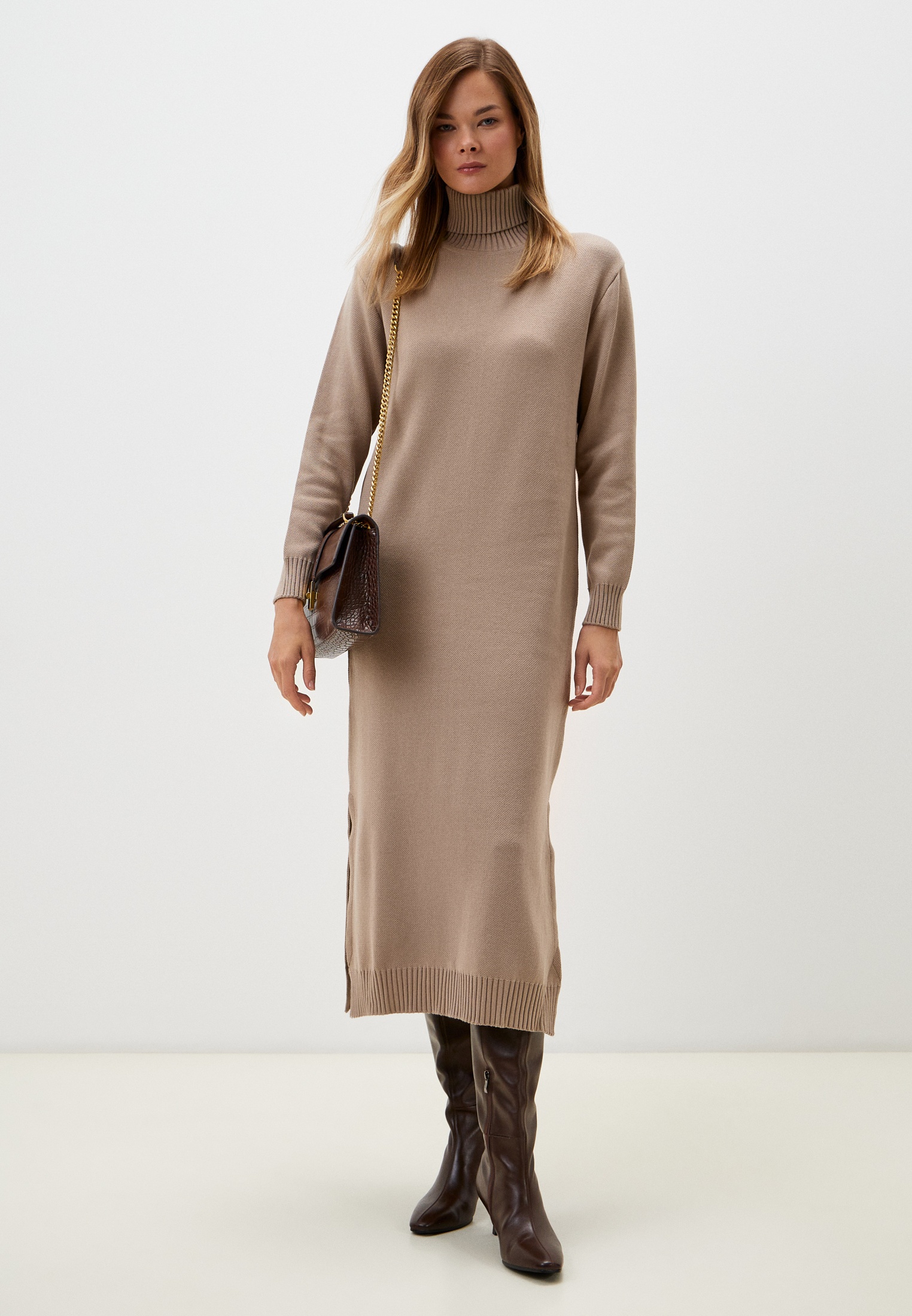 Вязаное платье Eleganzza 12411-55003-taupe