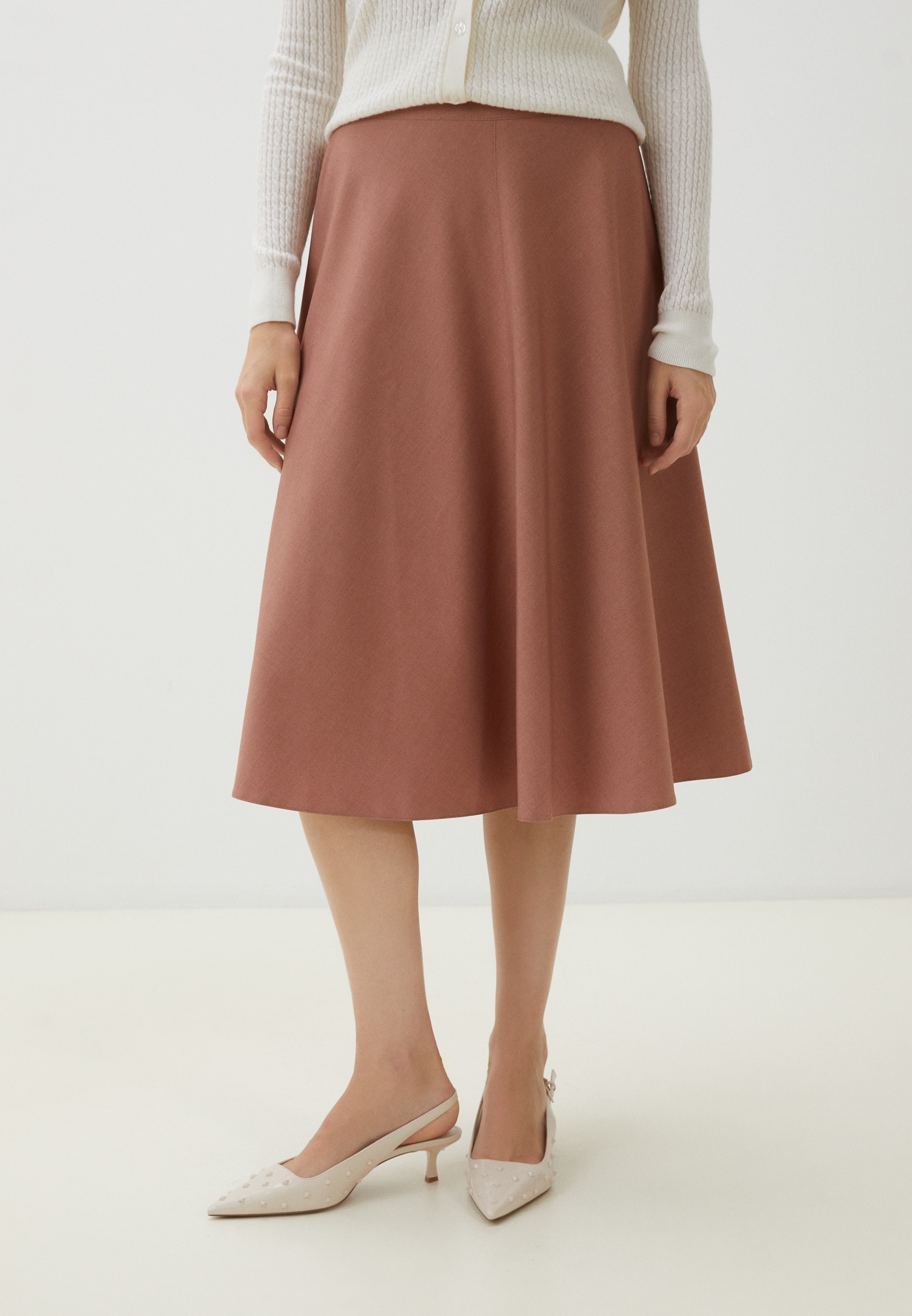 Широкая юбка shovsvaro 857к-63/терракотовый меланж0