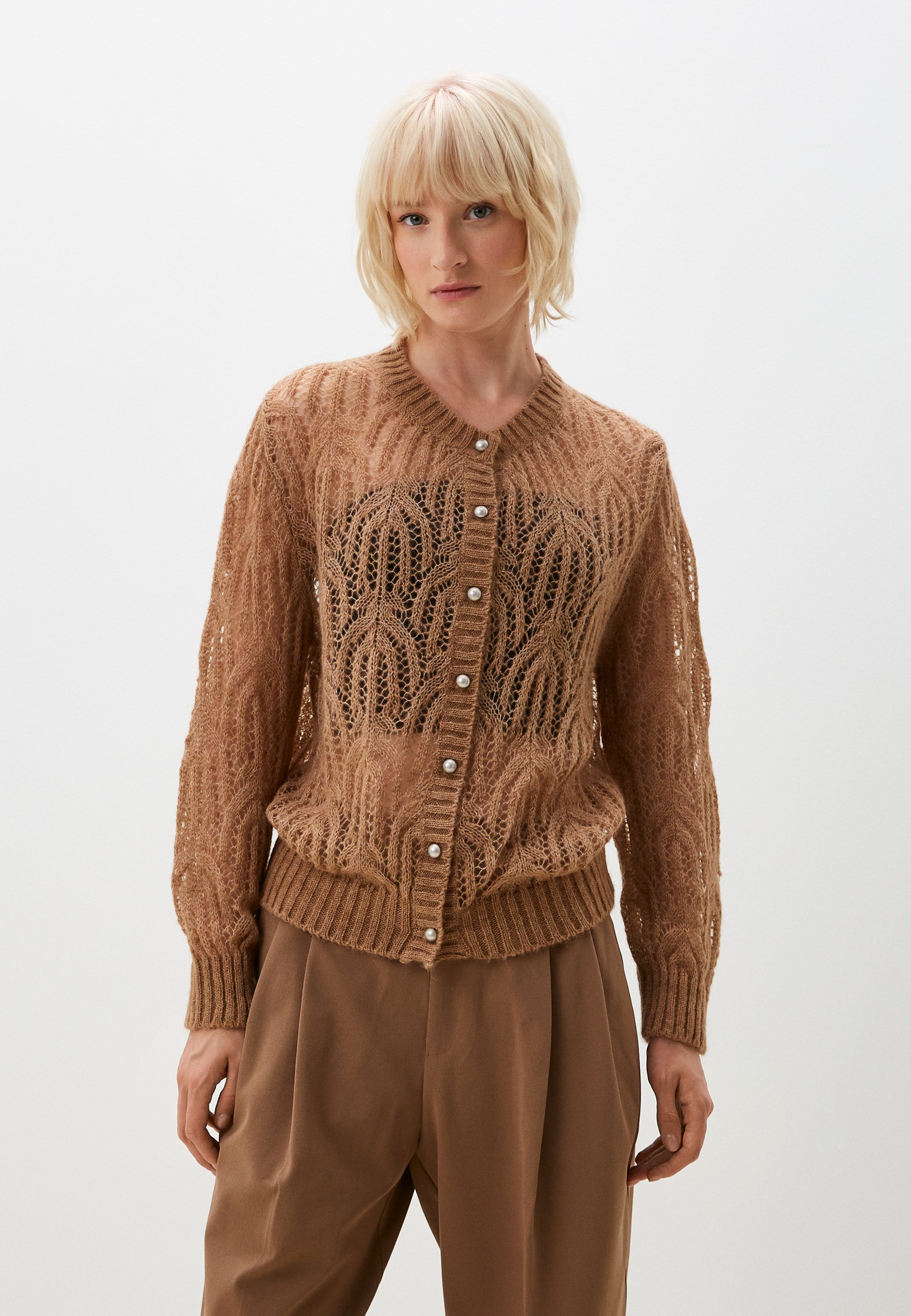 Кардиган Fors ТК31-коричневый-40/42