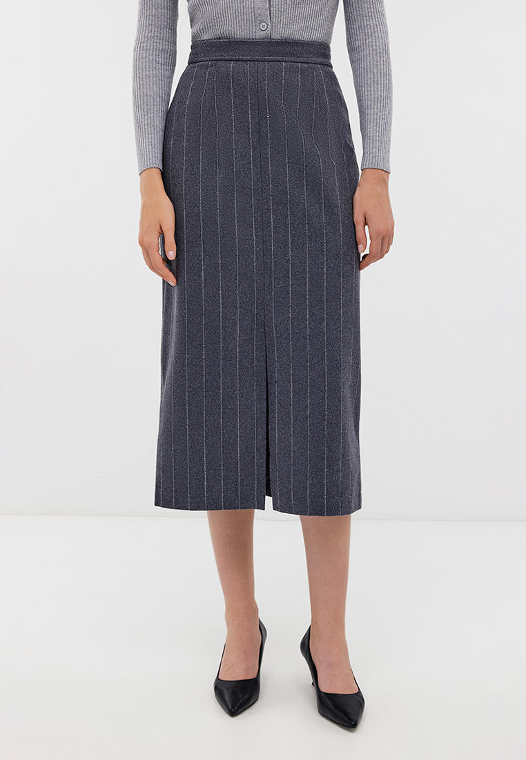 Прямая юбка Baon (Баон) B4724514-DARK GREY STRIPED