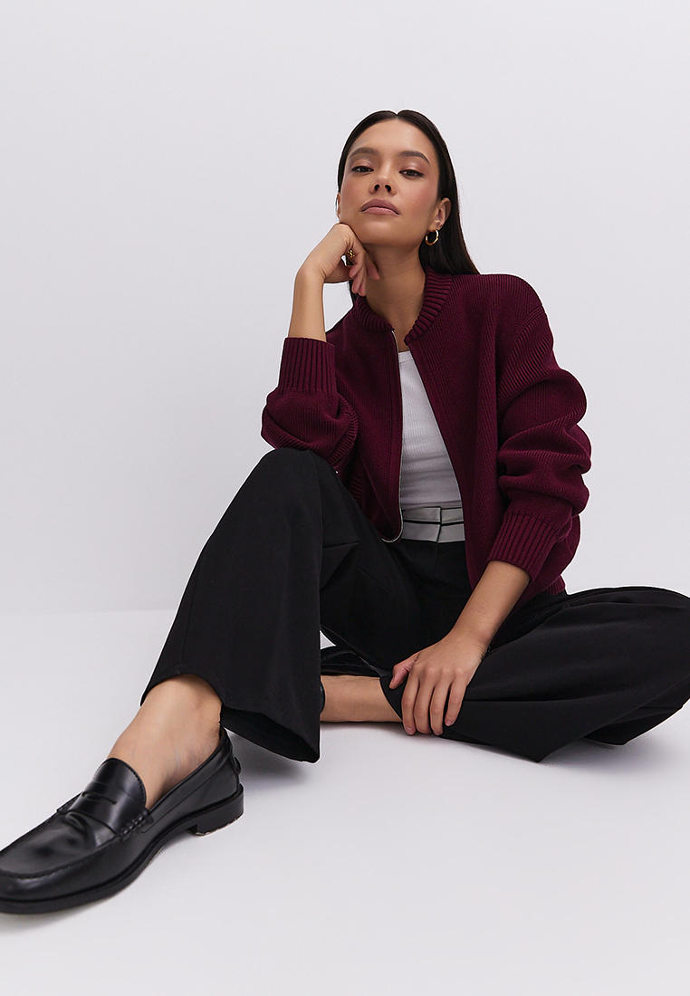 Кардиган 99Colorspace Честер_джемпер(бомбер)/бордо