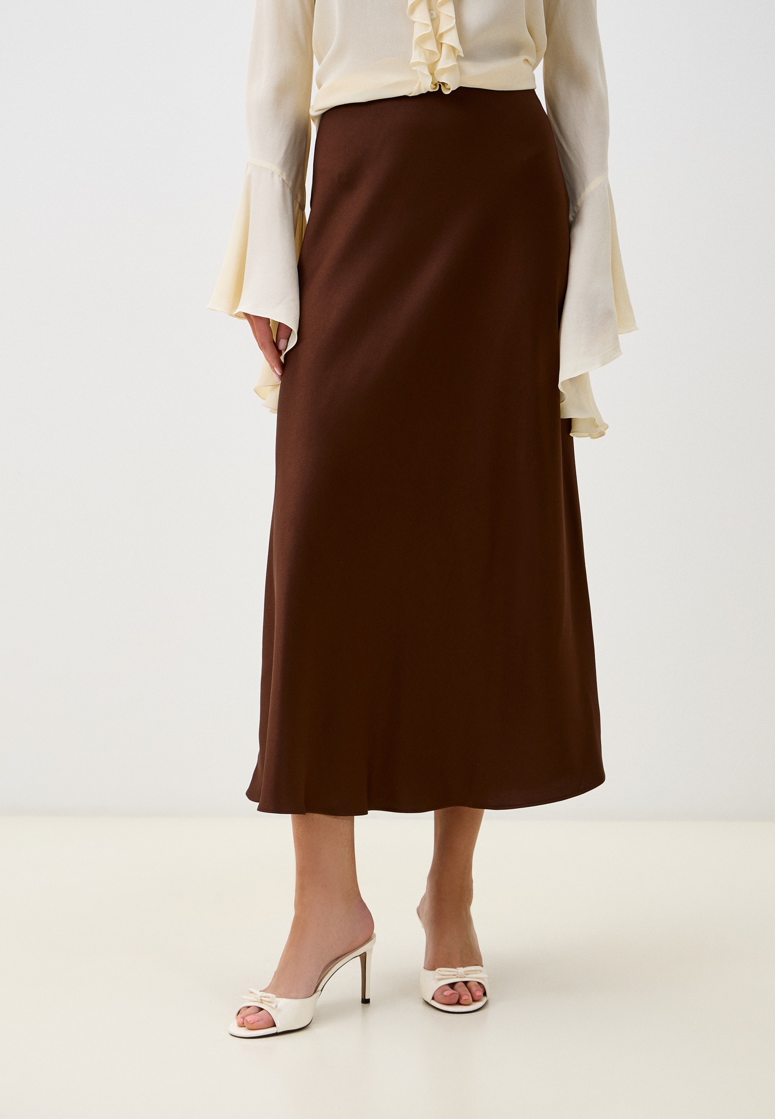 Широкая юбка Lusio LWWS-032060-коричневый