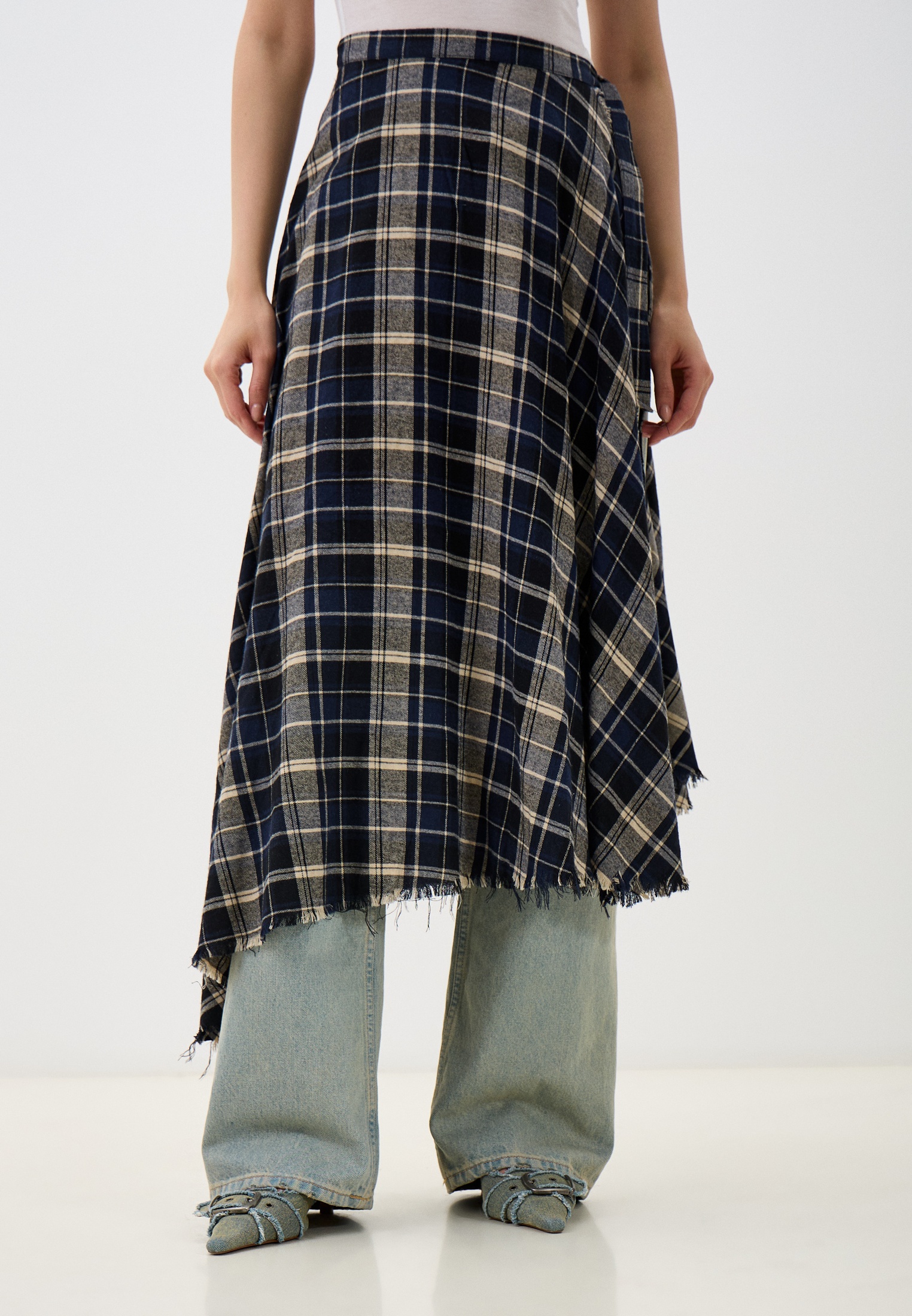 Широкая юбка Lookonline ЦБ-00011352Темно-синий