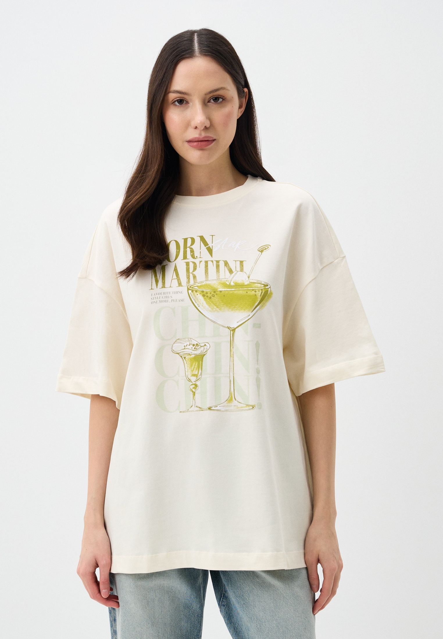 Футболка с коротким рукавом MARK FORMELLE 112953/24-32106П-0/молочный печать